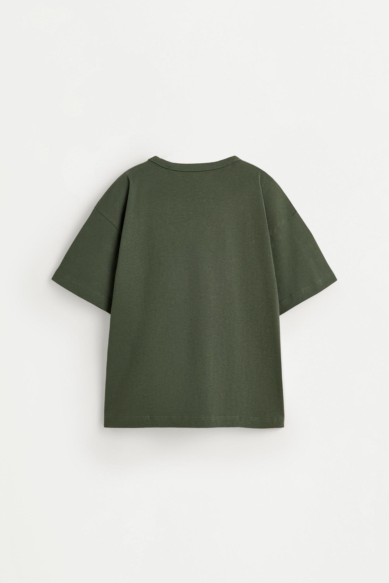 Raised text print T-shirt — EMERALD GREEN