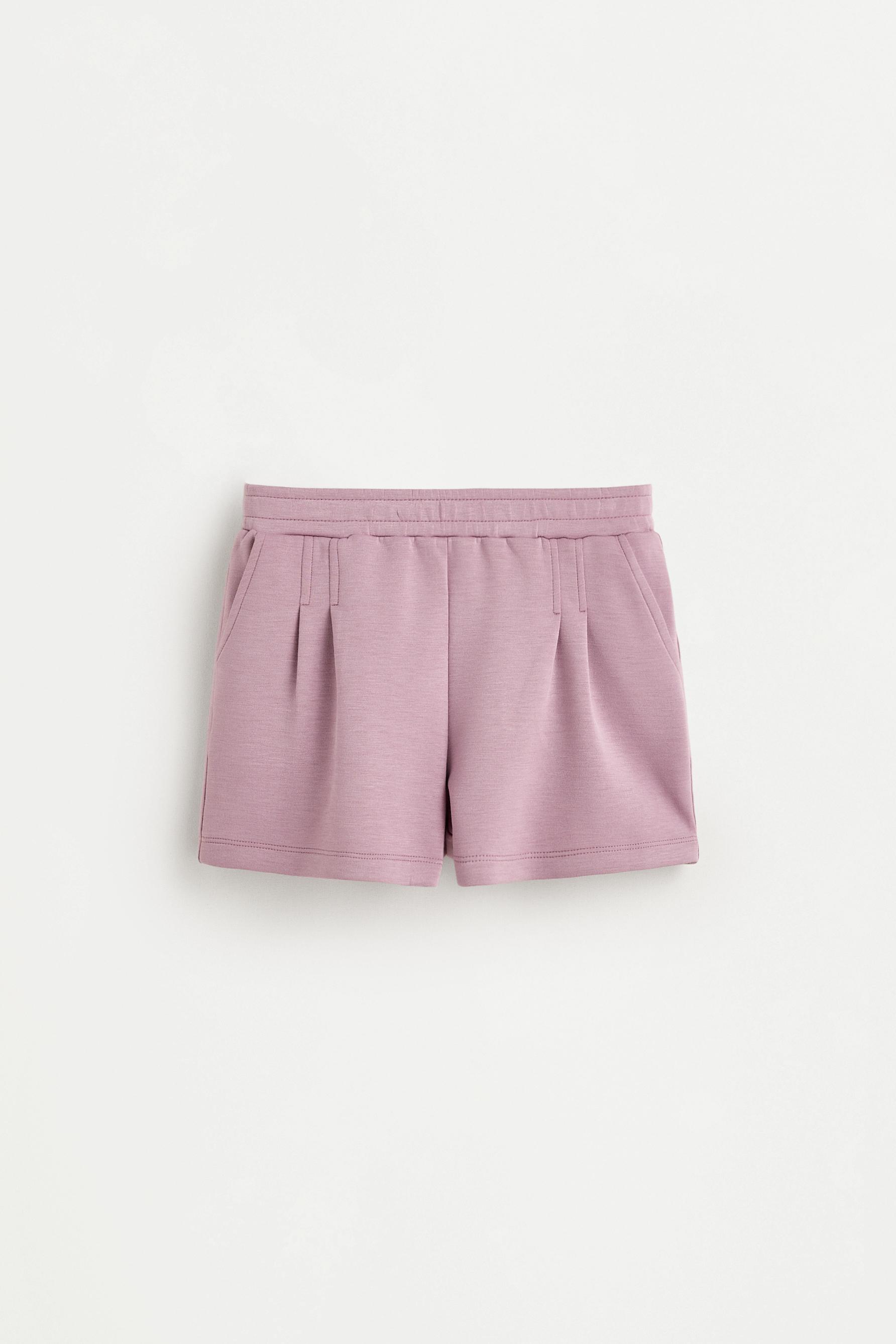 Flowing plush pleated shorts — PURPLE