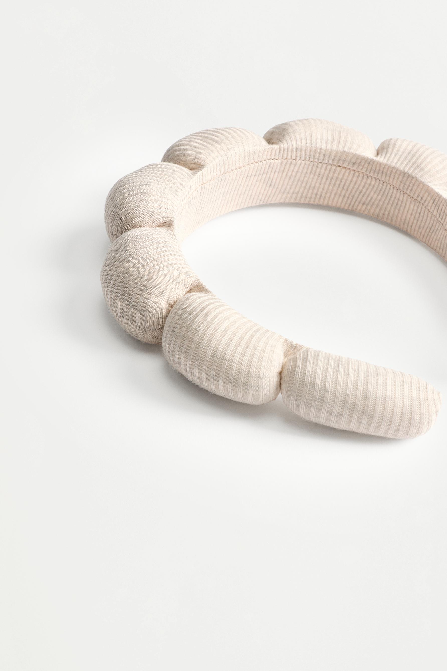 Padded ribbed beauty headband — BEIGE (alternate view)