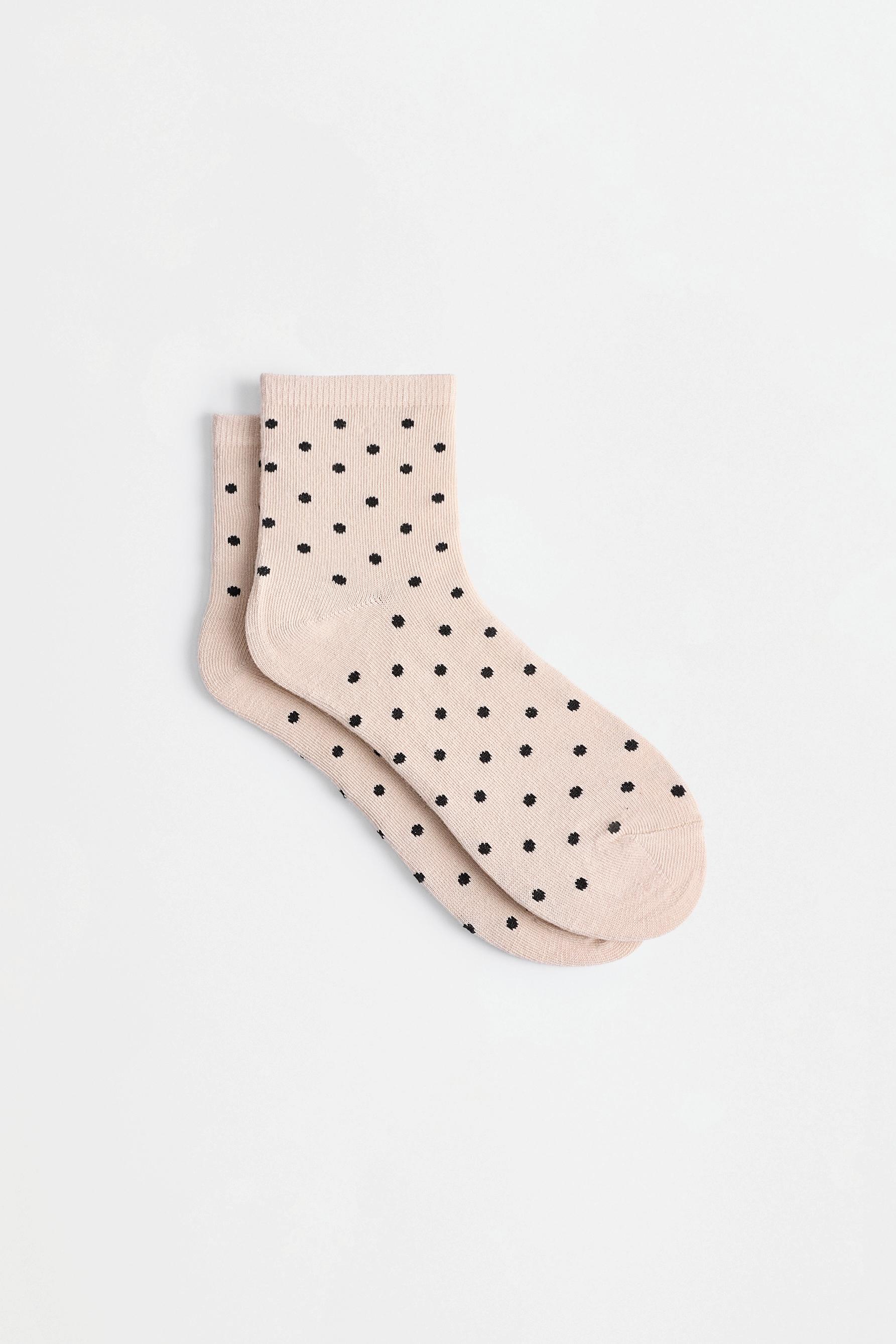 Polka dot ankle socks (7-pack) — BEIGE MARL