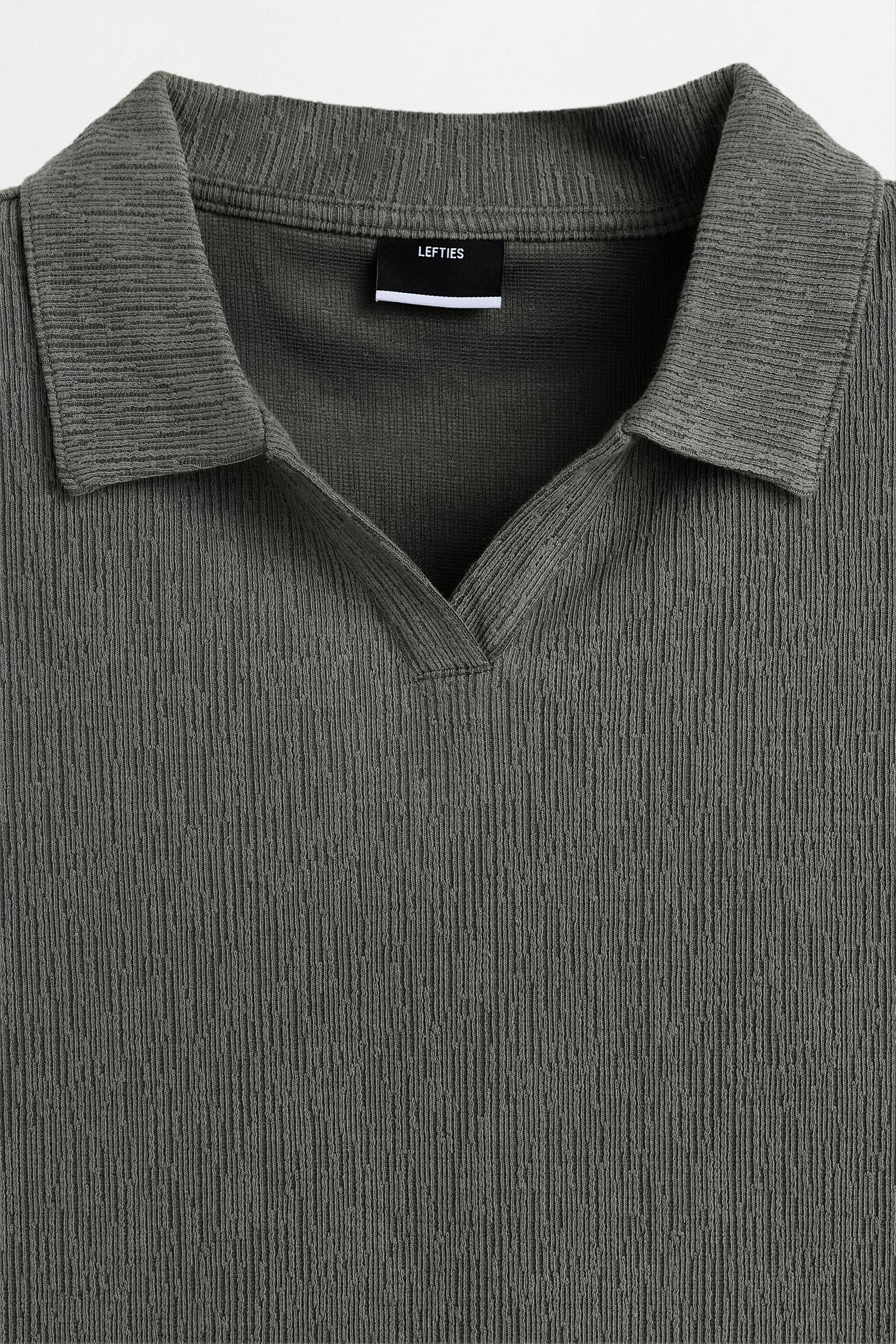 Rustic texture polo shirt — MEDIUM GREEN