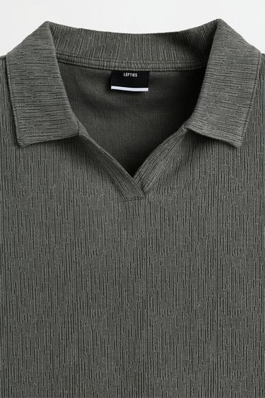 Rustic texture polo shirt — MEDIUM GREEN 7