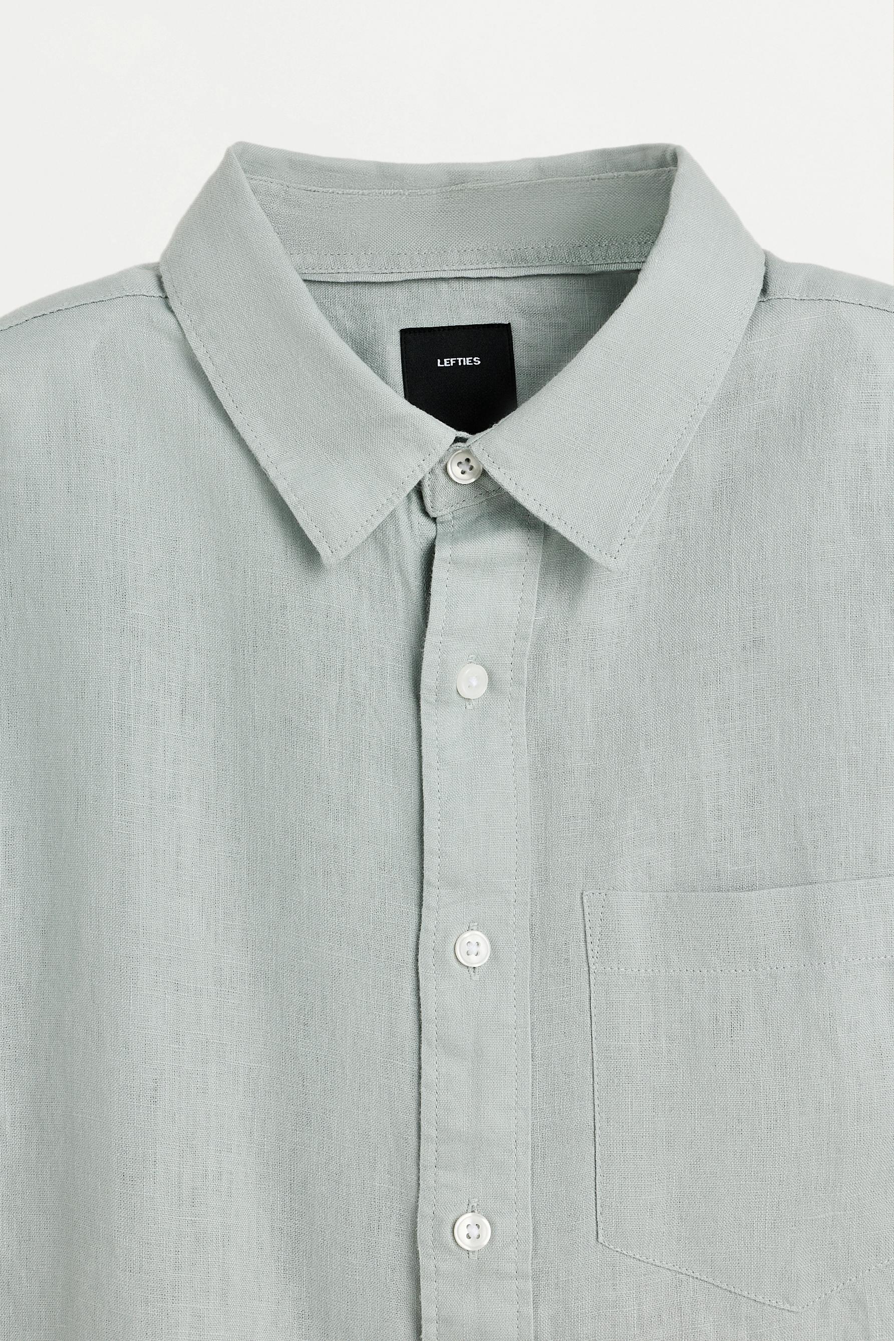 100% linen shirt — WATER GREEN