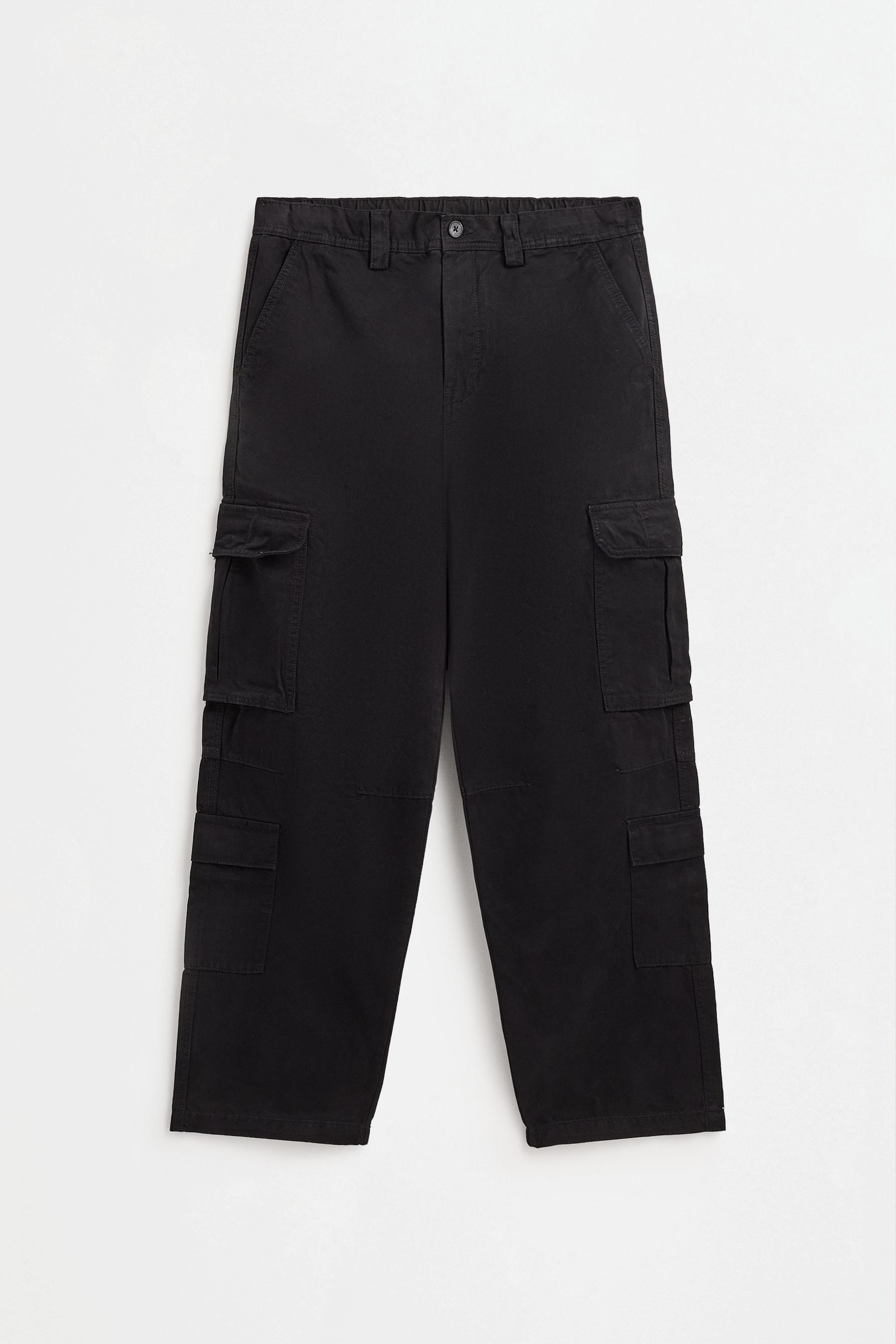 Baggy cargo trousers — BLACK