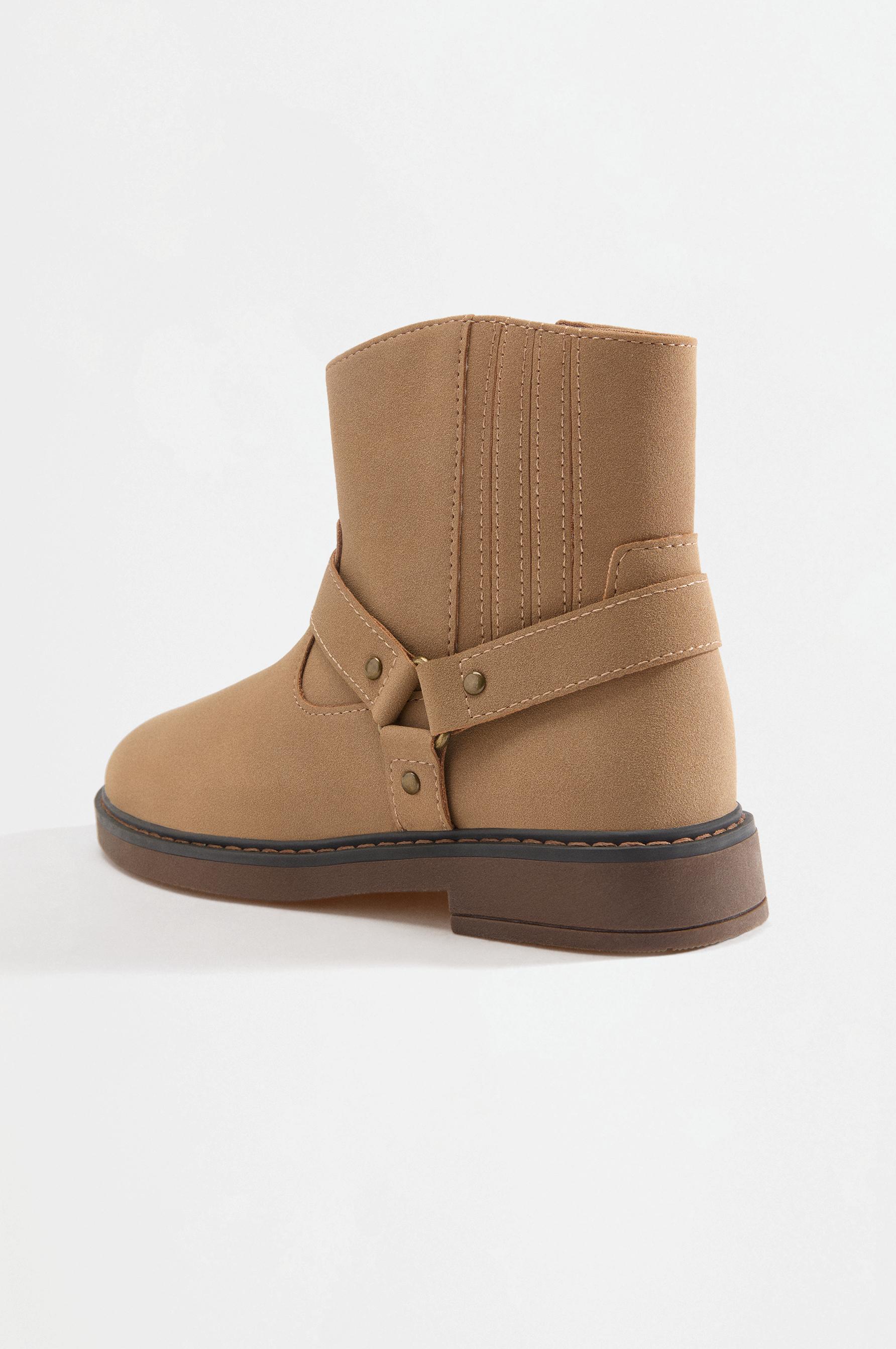 split suede ankle boots — BROWN