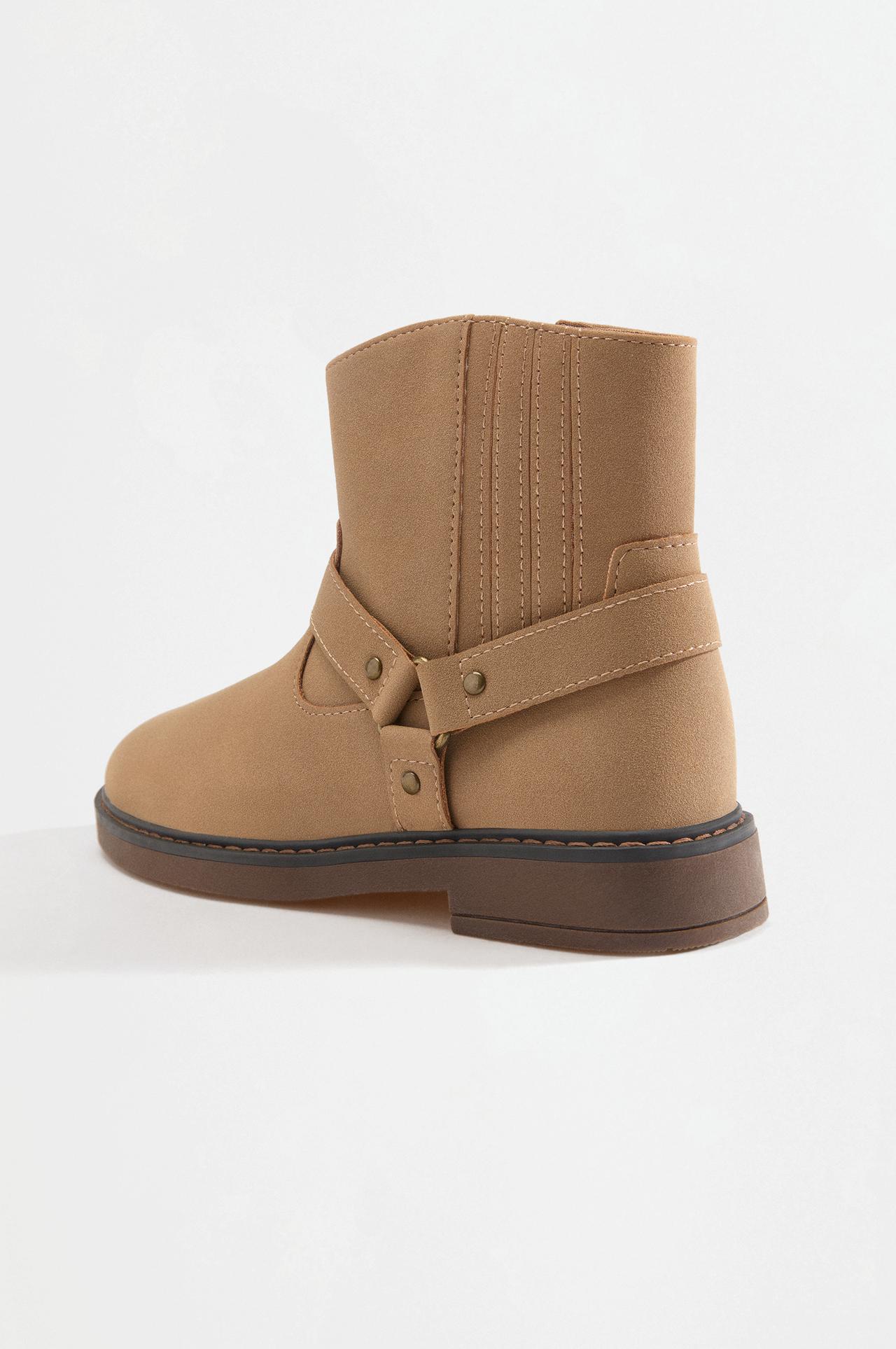 split suede ankle boots — BROWN