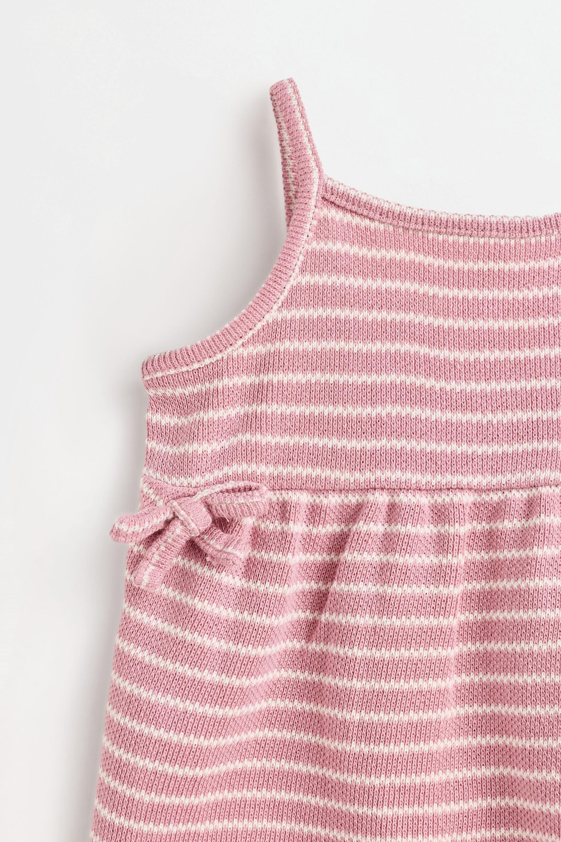 Striped bias cut top and shorts set — PINK
