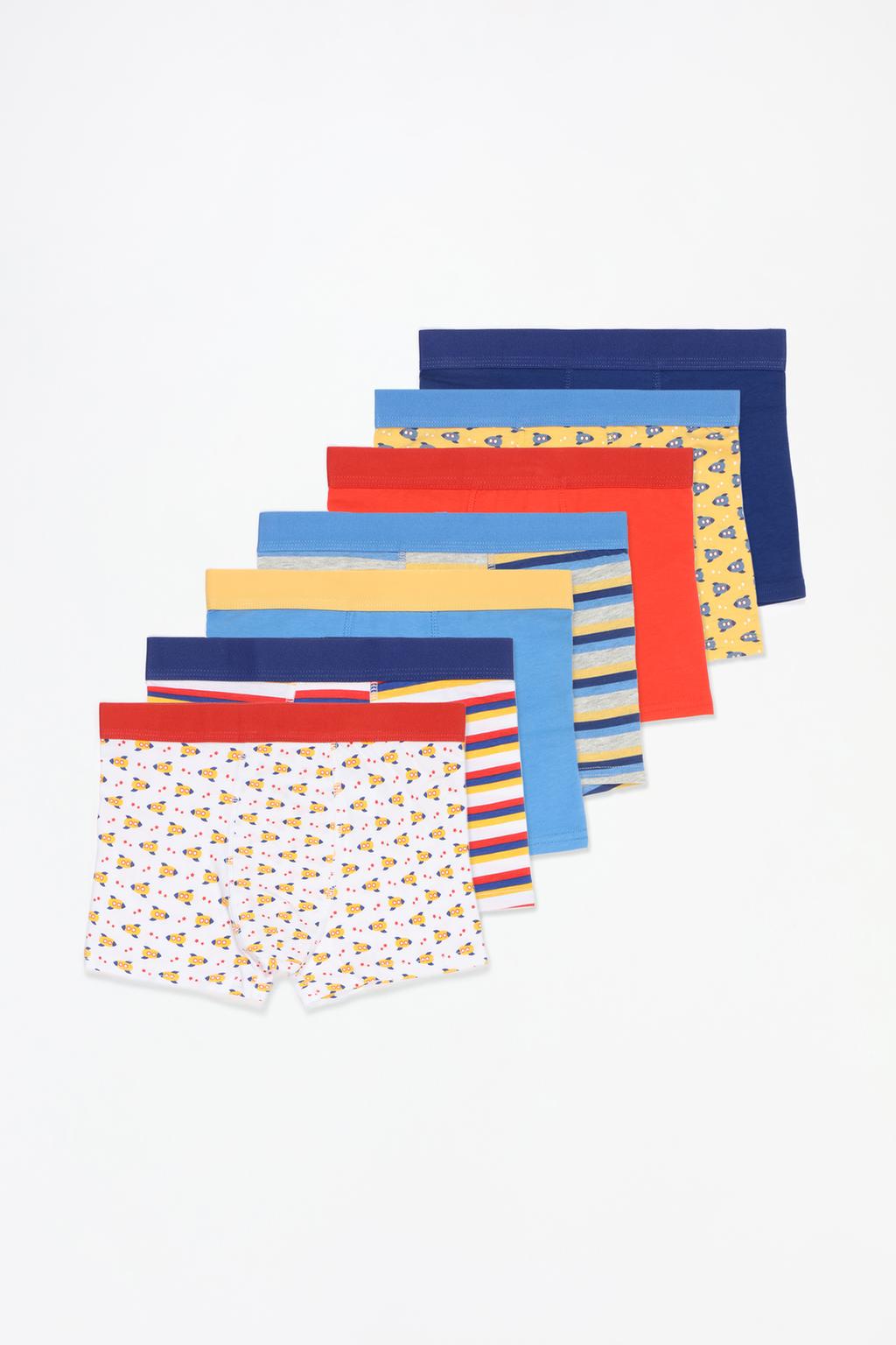 Pack of 7 pairs of contrast boxer briefs