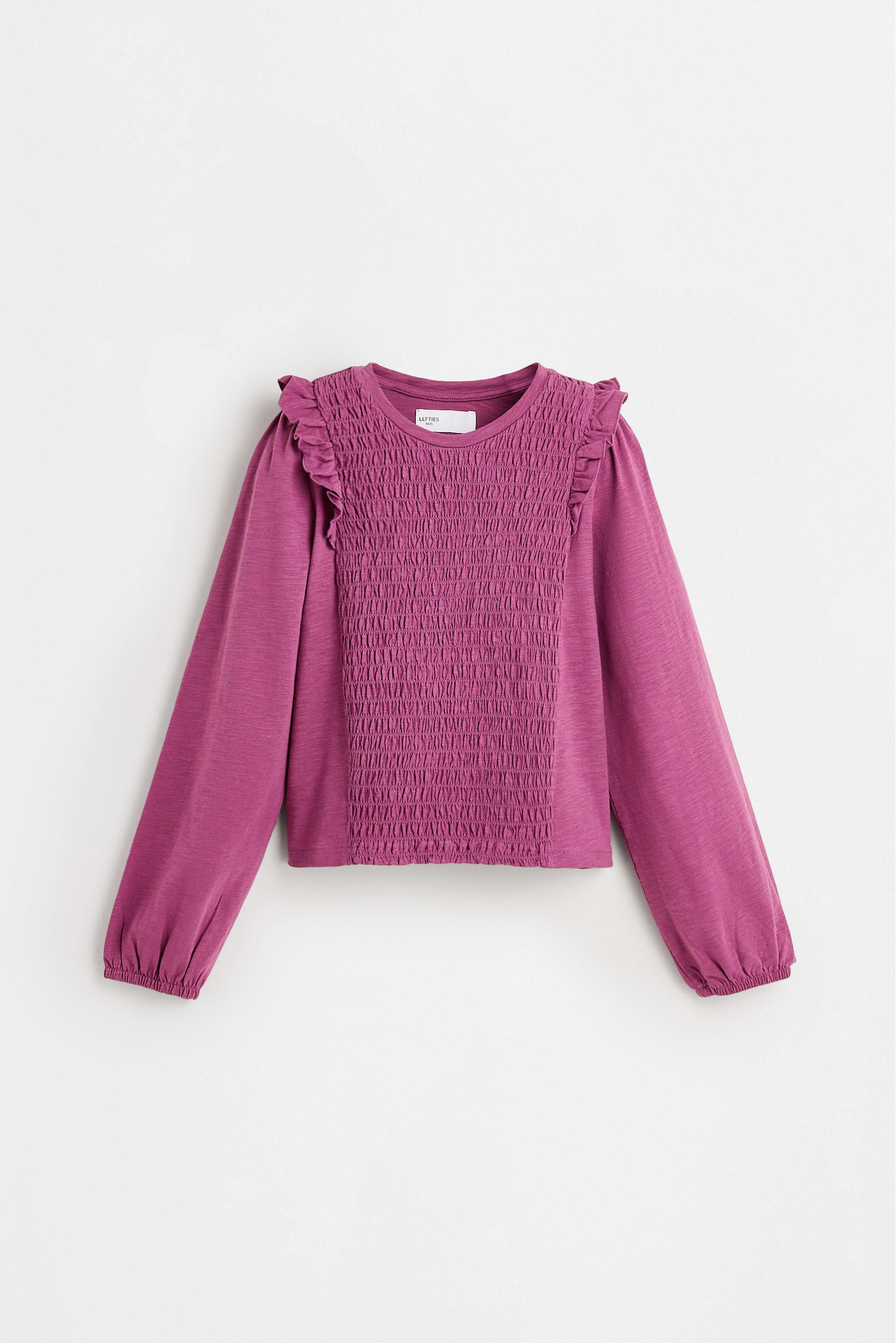 Smocked T-shirt — PURPLE