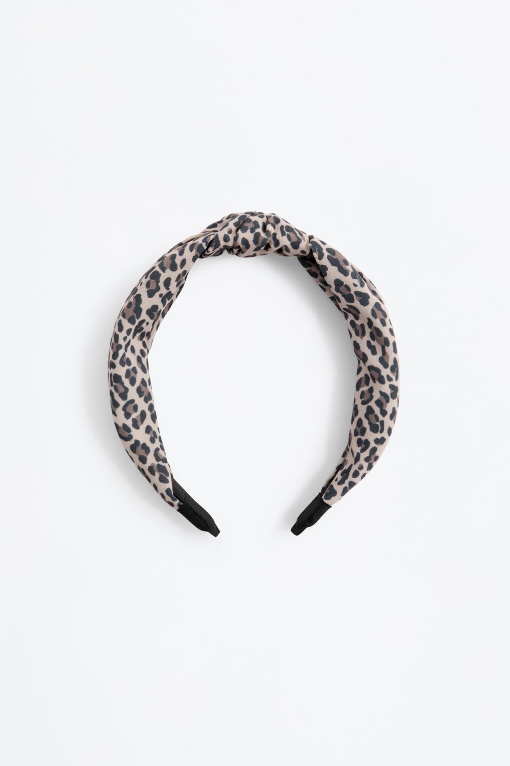 Wide animal print headband