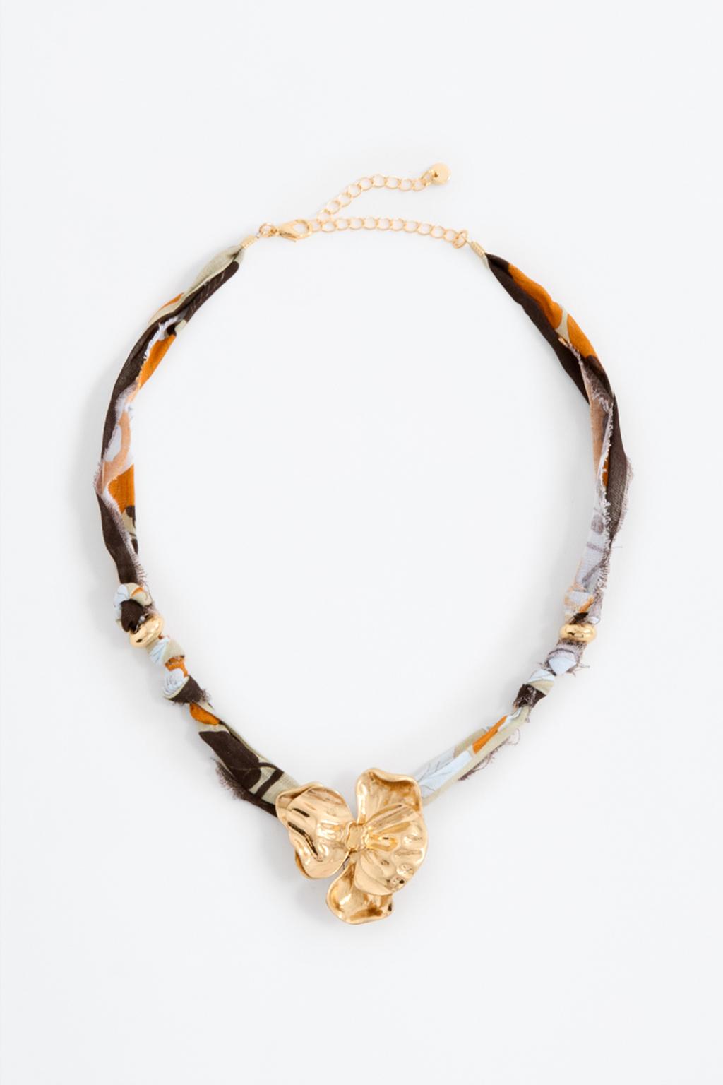 Orchid bandana necklace