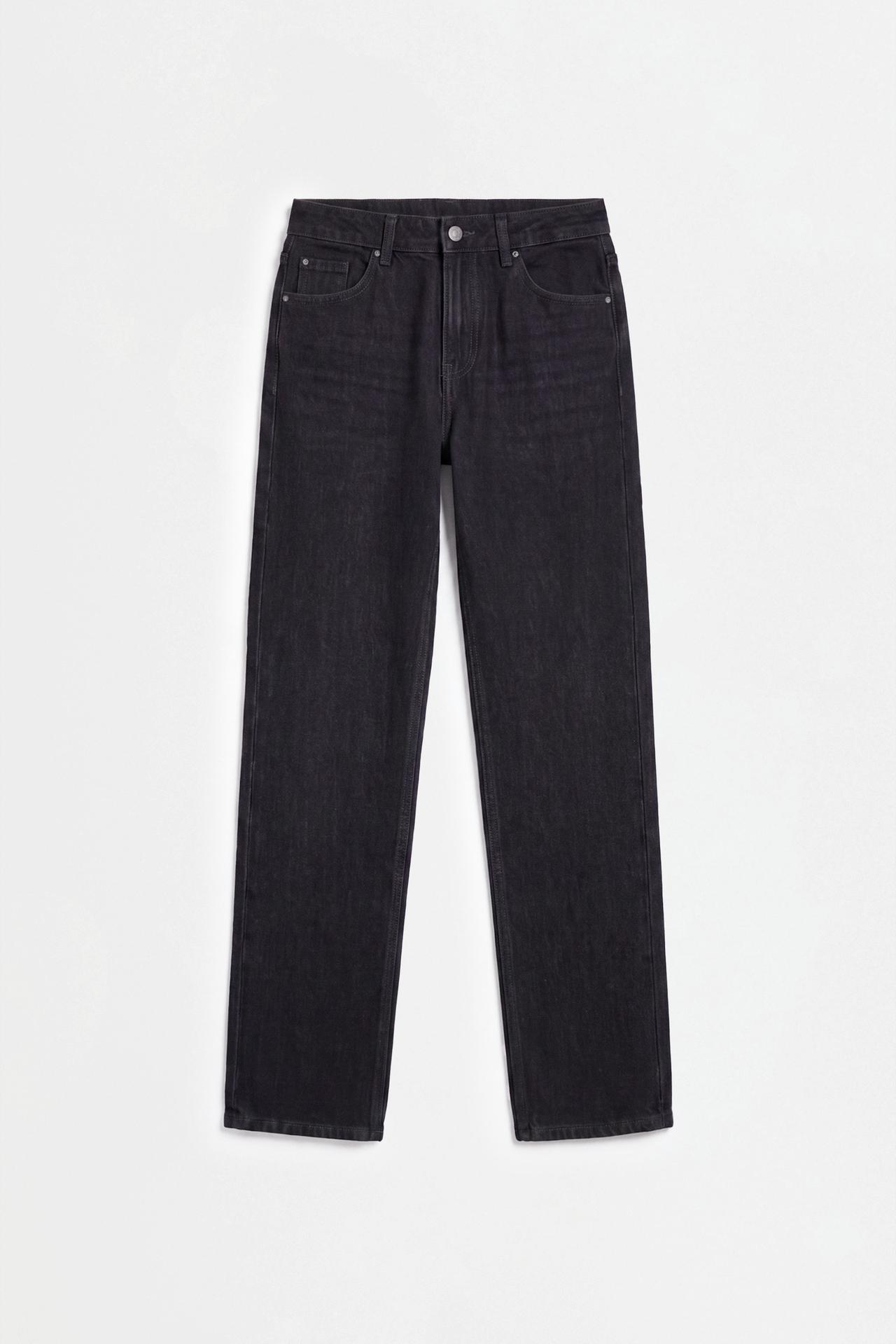 Slim-fit wide-leg jeans — BLACK