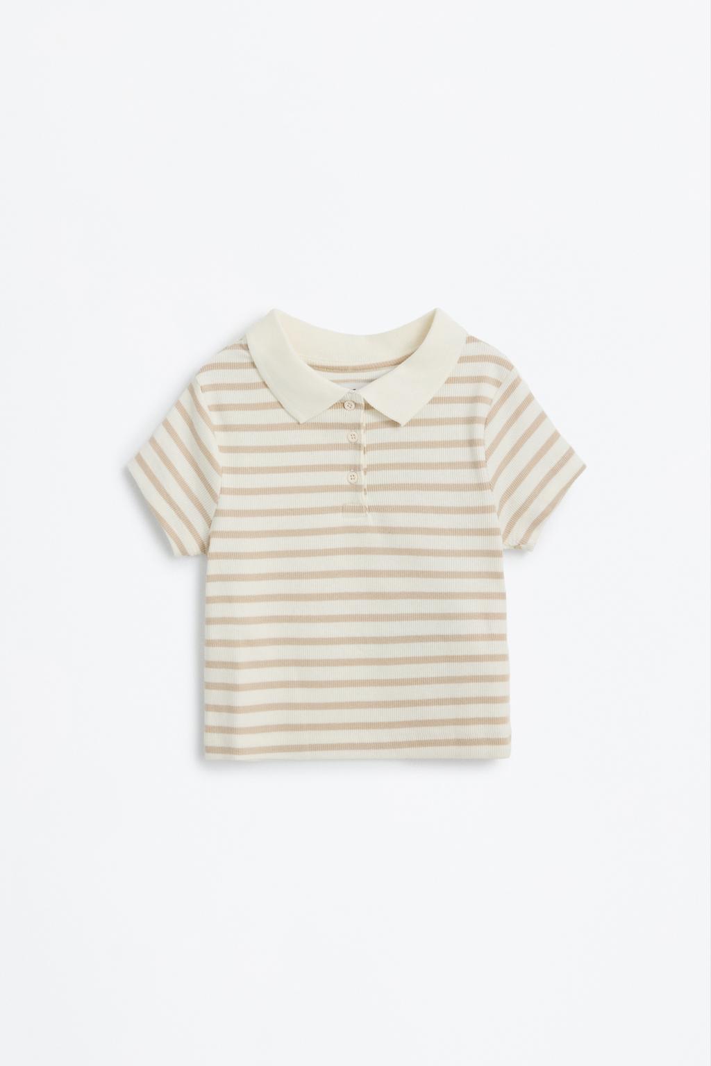 Ribbed polo shirt