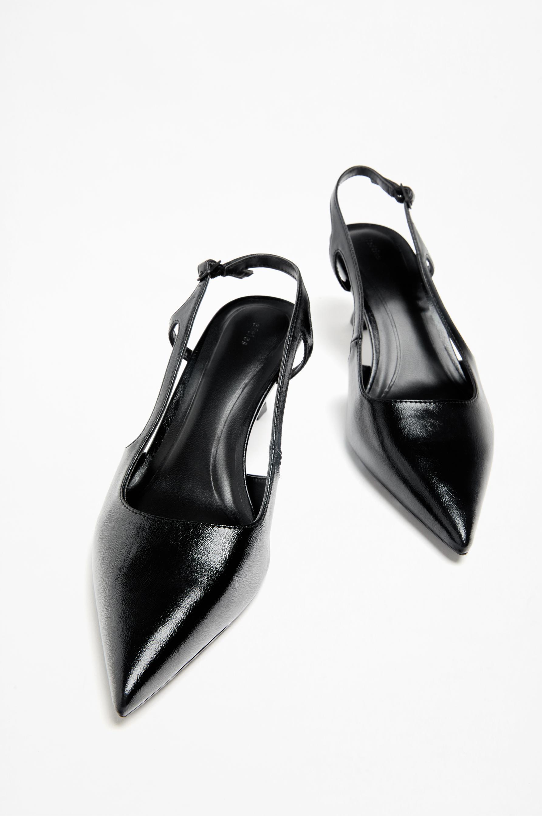 Lefties Bordo Lefties Arkasi açık topuklu ayakkabı