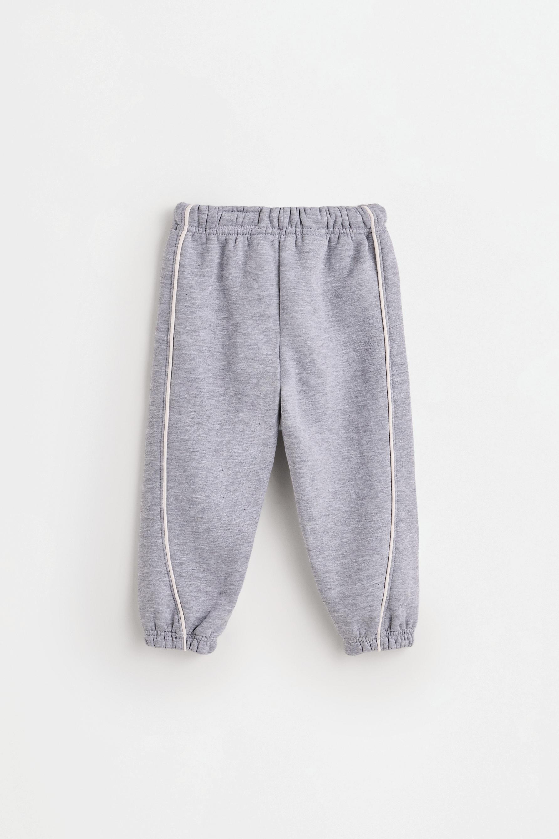 Plush trousers with piping — GREY MARL