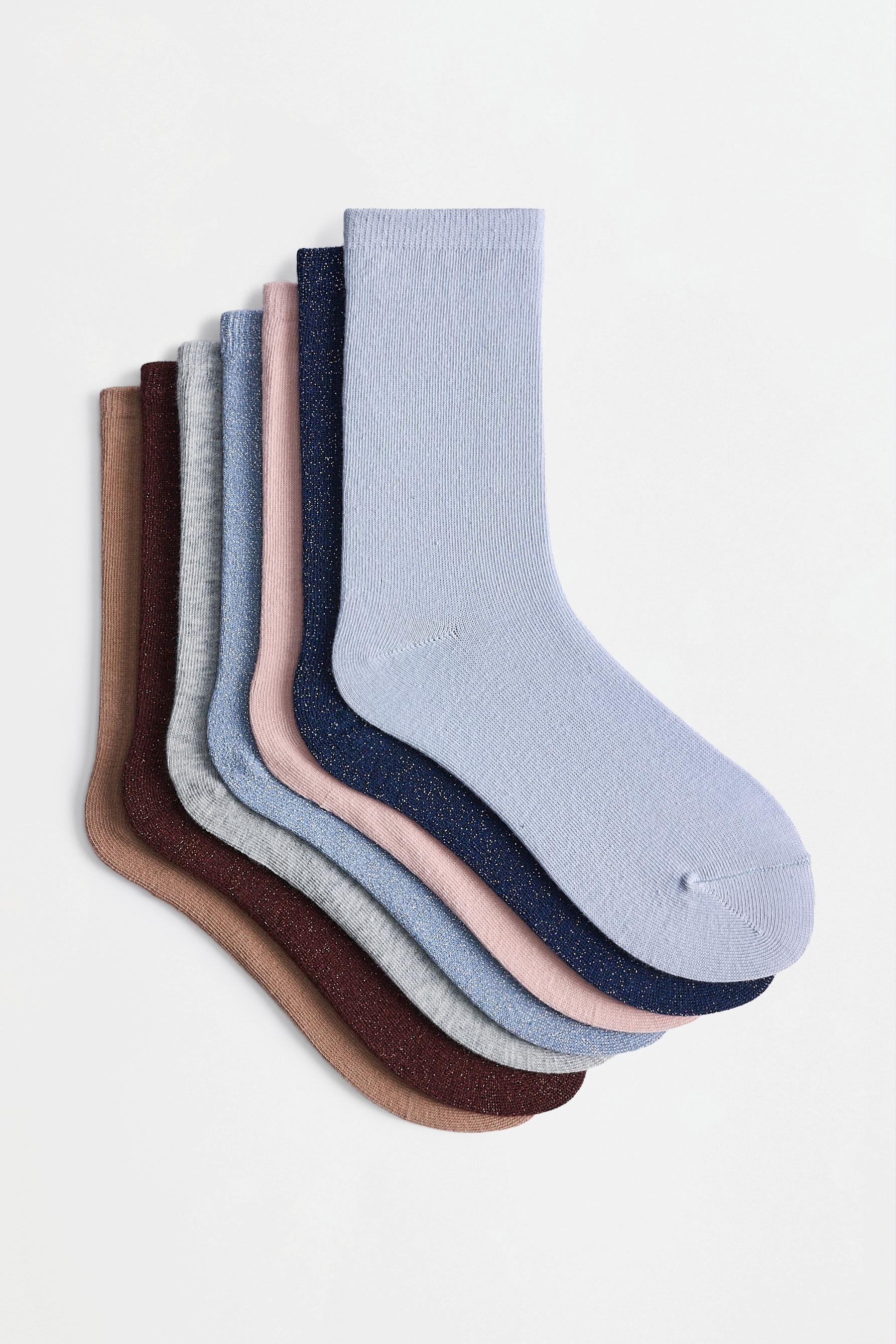 Mixed long socks (7-pack) — BLUE TONES