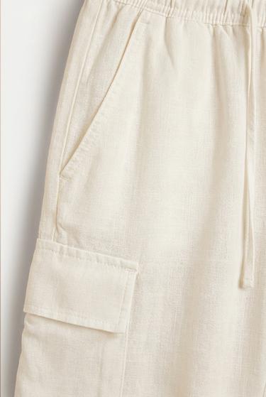 Rustic cargo Bermuda joggers — OFF WHITE 7