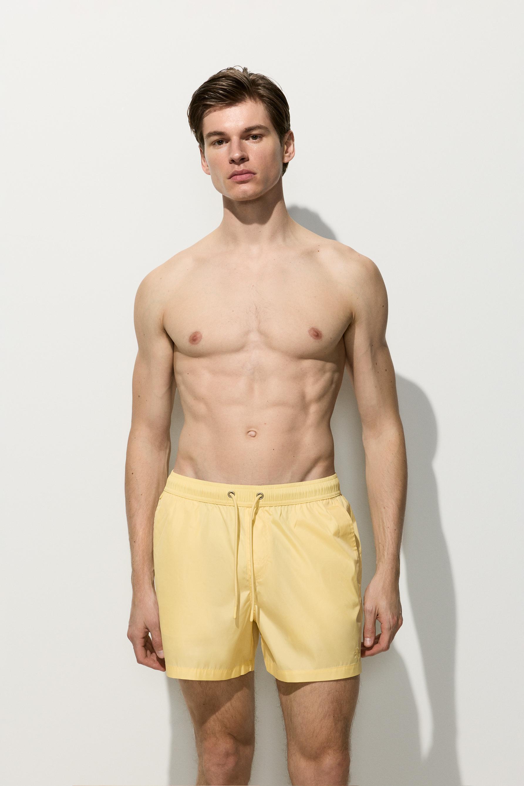 Basic regular fit swim shorts — PASTEL YELLOW