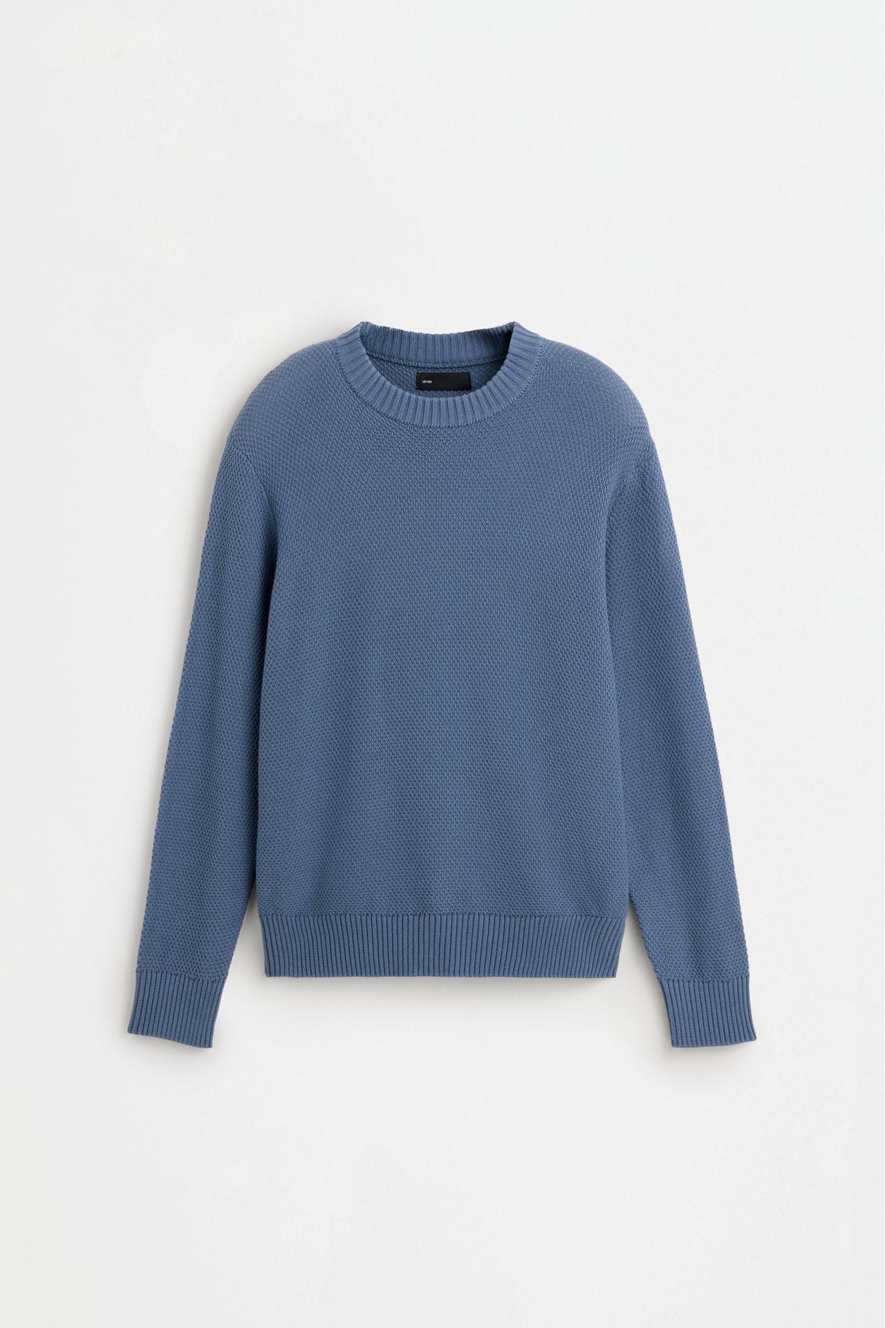 Textured knit sweater — BLUE