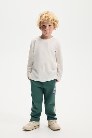 Striped plush trousers — GREEN 1
