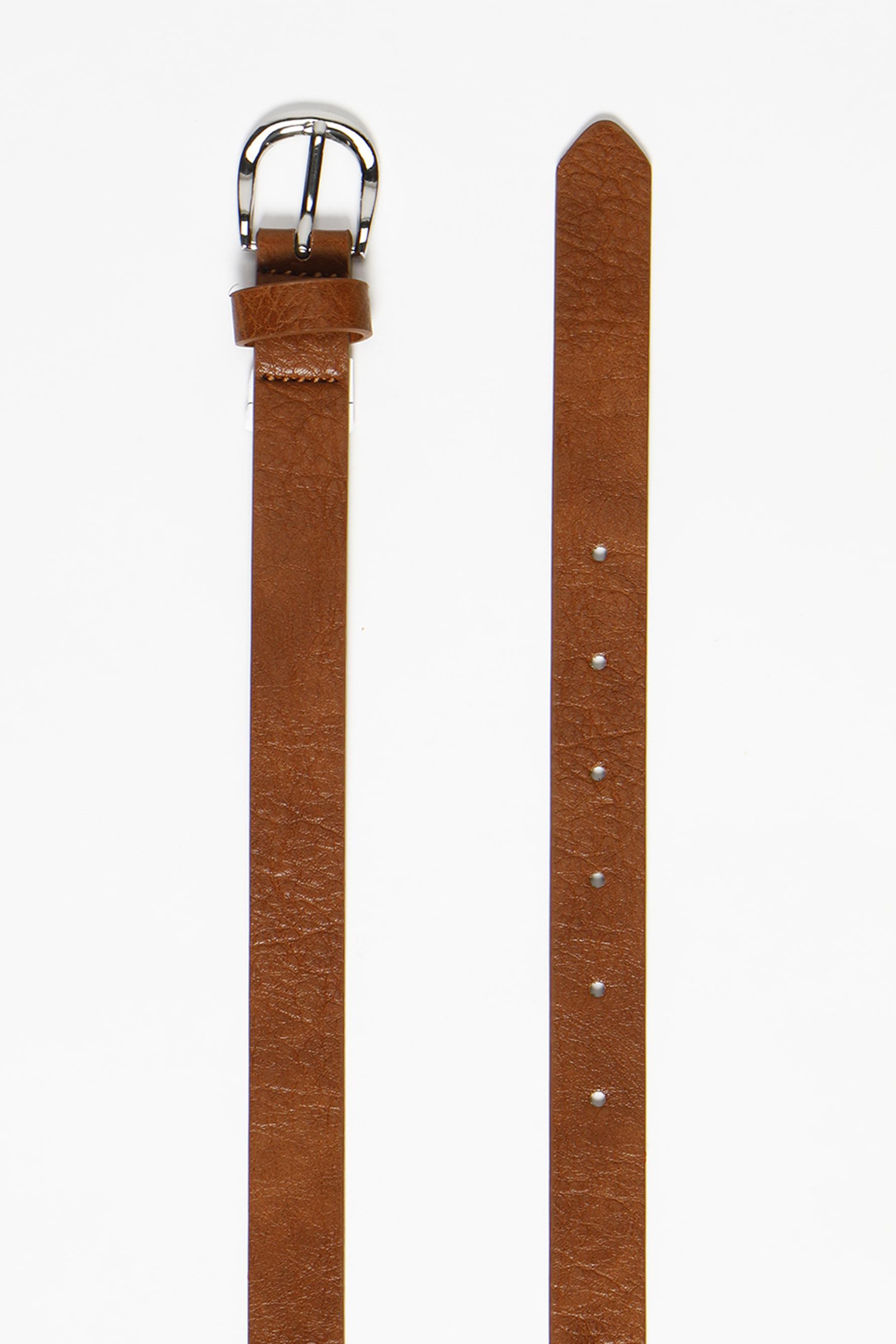 Textured leather effect belt — BROWN