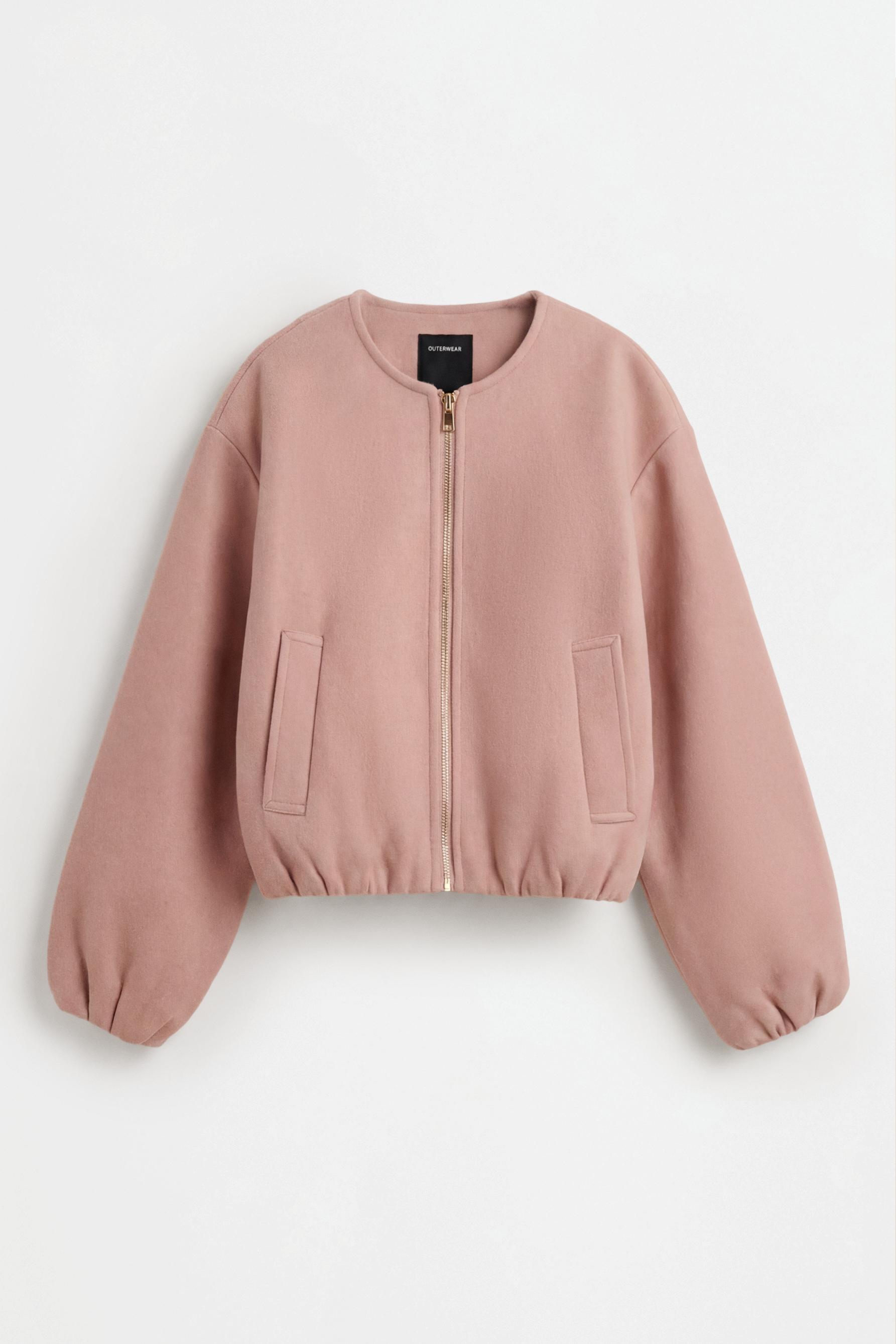 Felt bomber jacket — DARK PINK