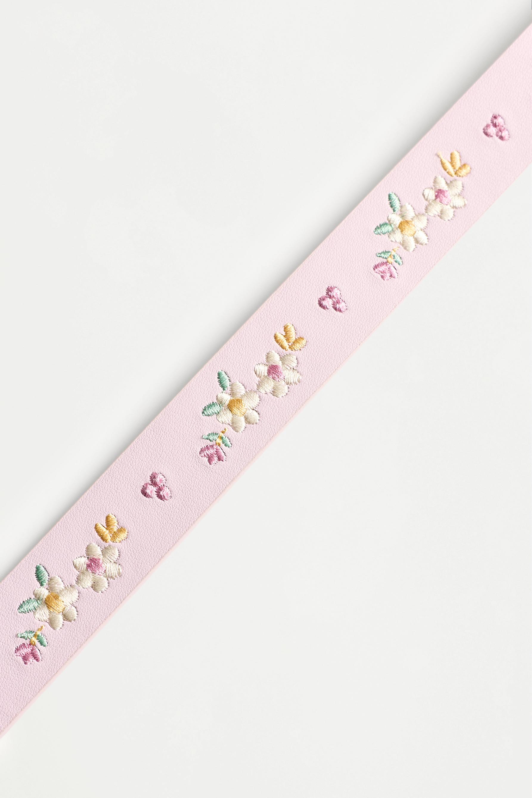 Embroidered floral belt — LILAC