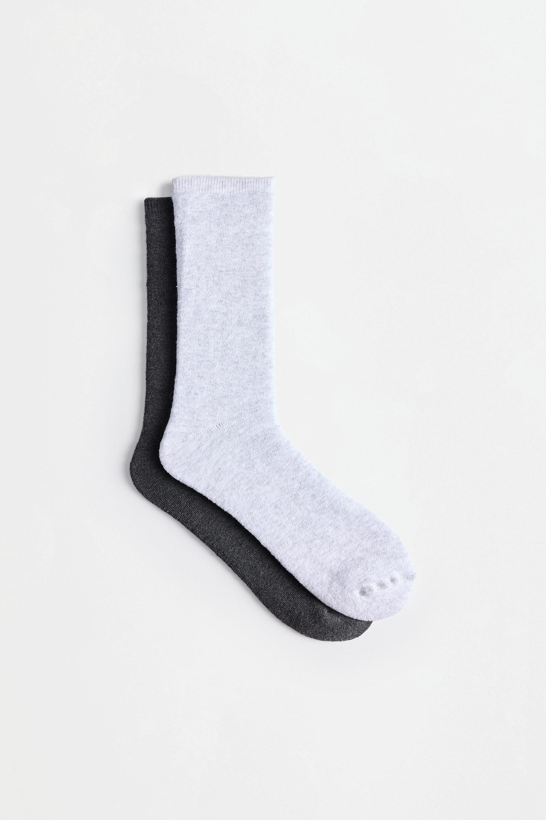 Terrycloth long socks (2-pack) — BLUE GREY