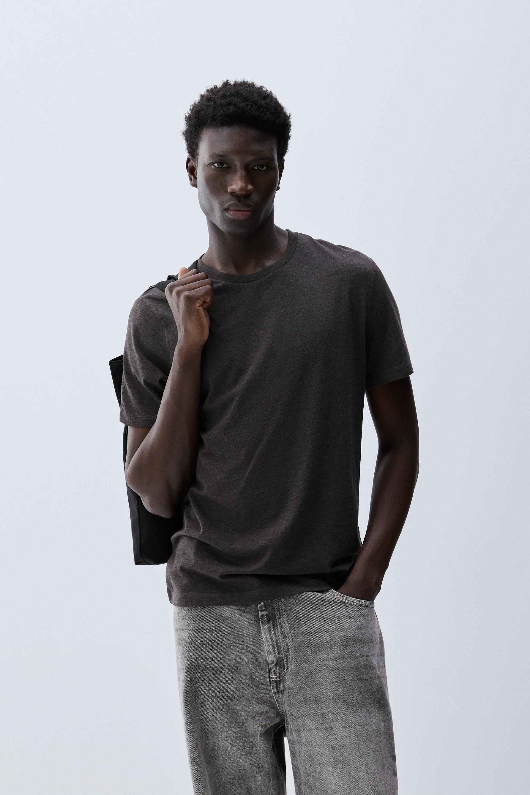 4-pack of basic T-shirts — GREY MARL