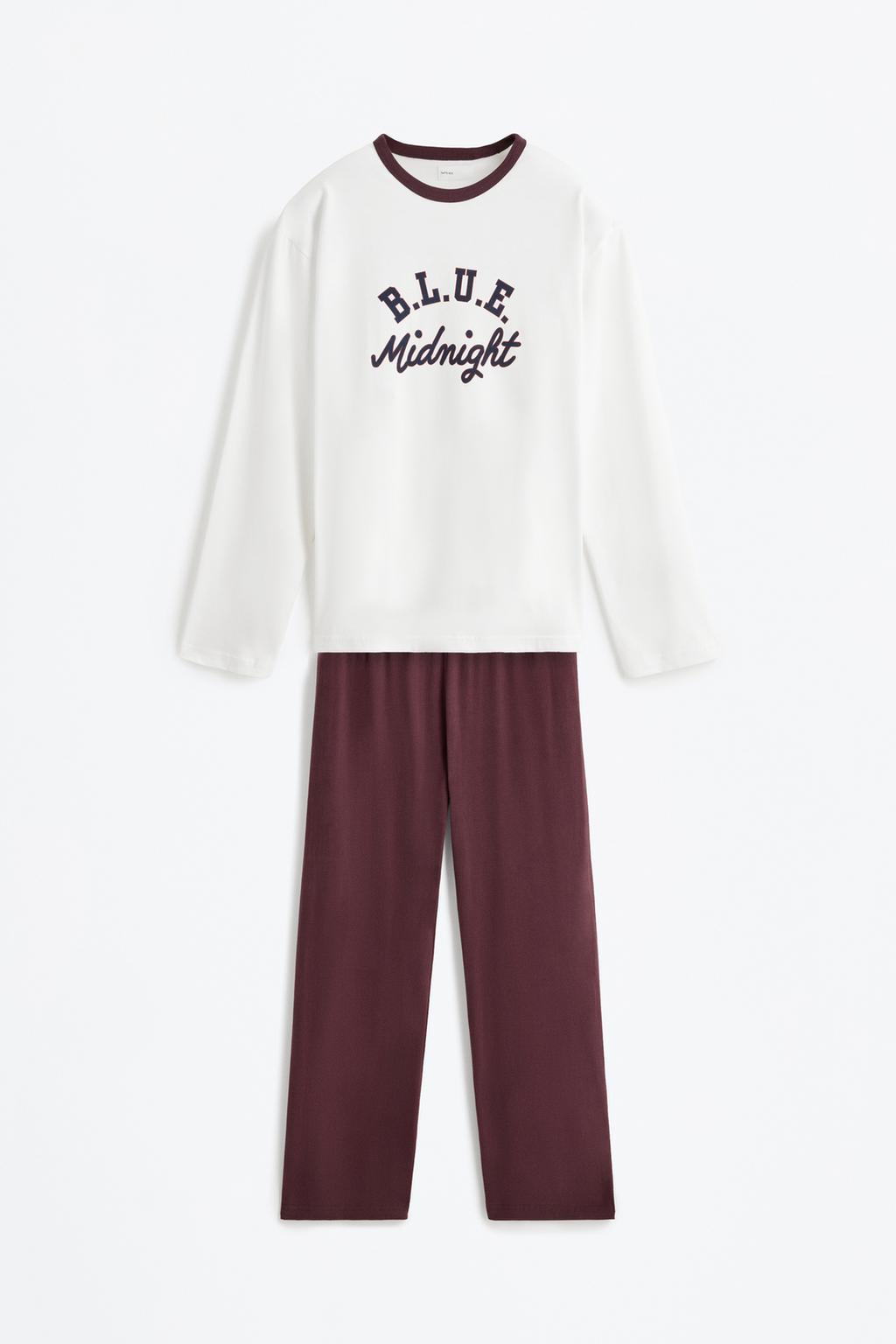 Contrast long pyjama set