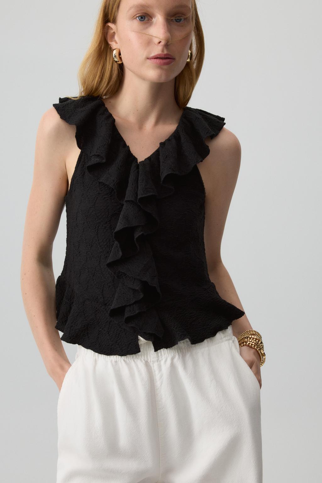 Ruffled T-shirt