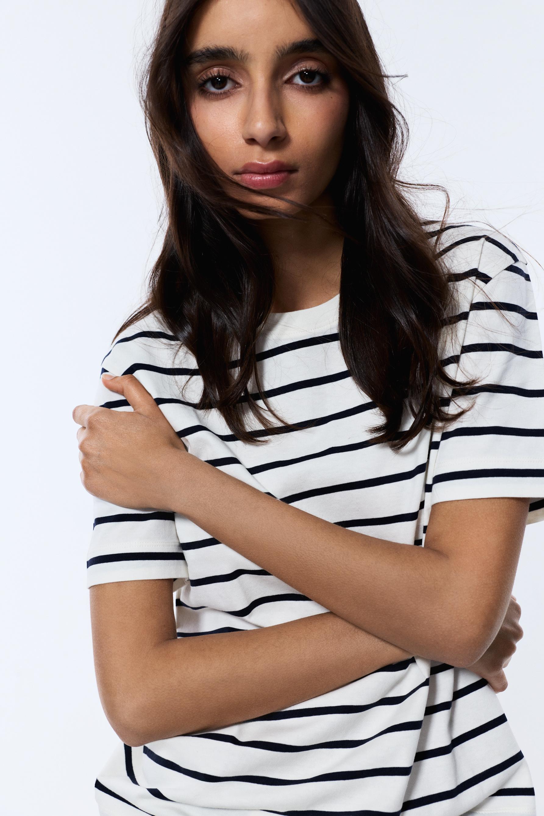Basic round neck T-shirt — STRIPED