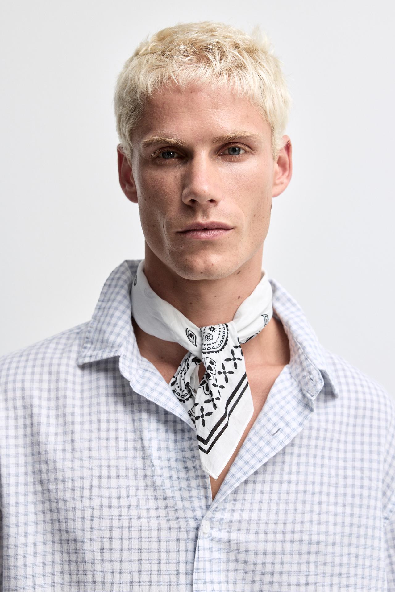 Paisley scarf — WHITE/BLACK