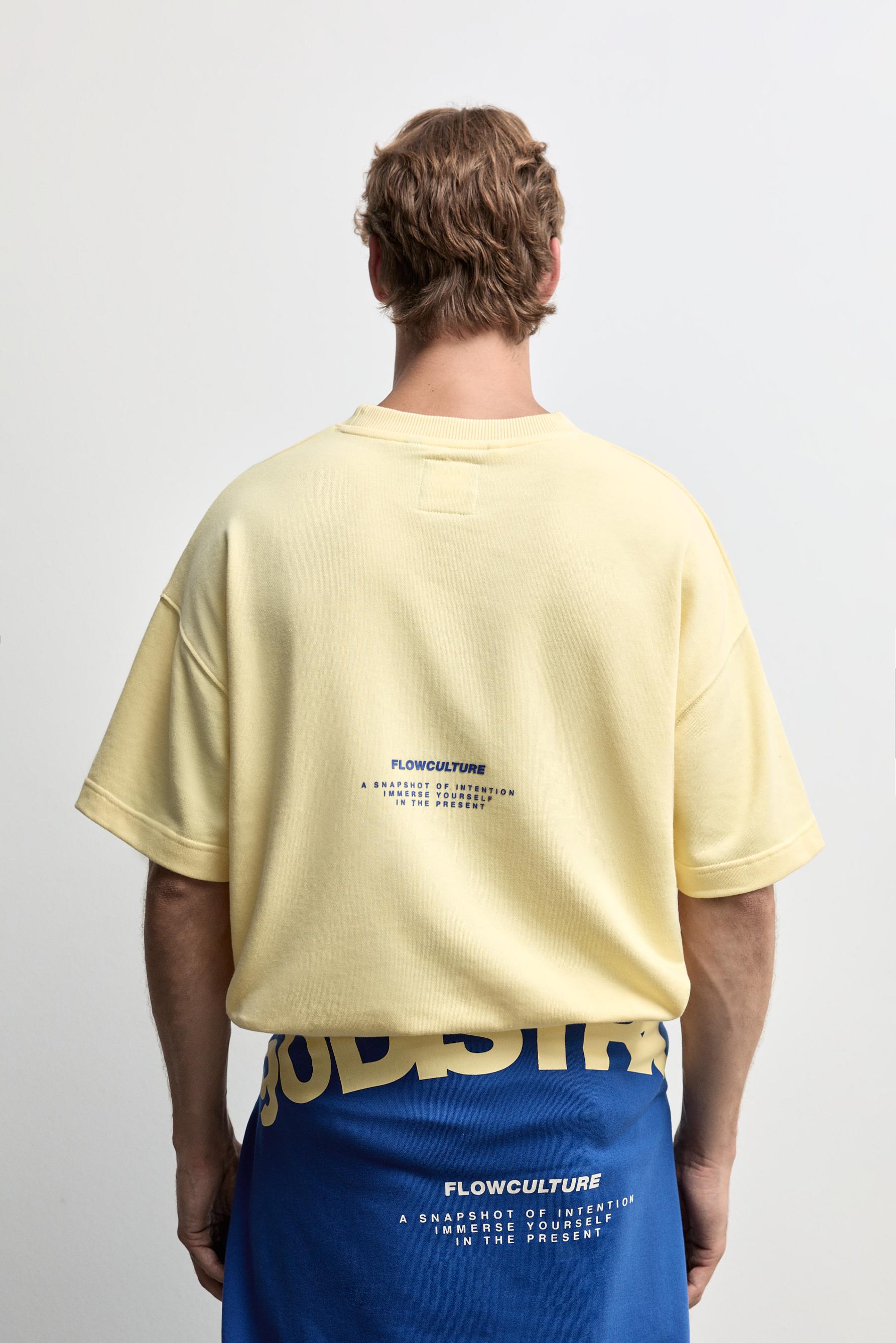 Oversize text T-shirt — YELLOW