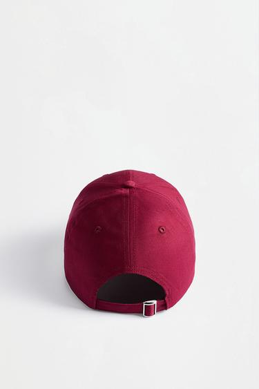 Slogan embroidery cap — BURGUNDY 4