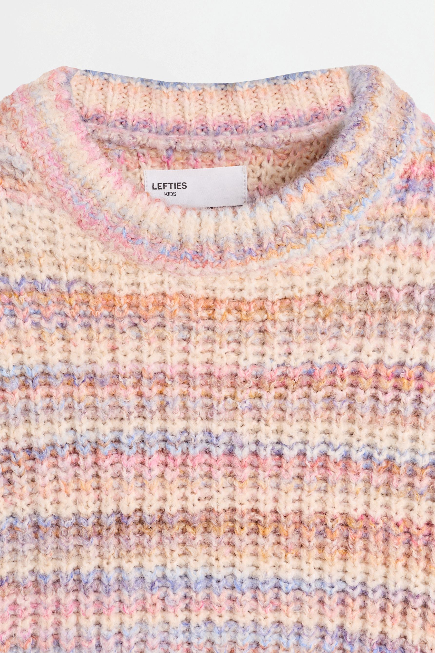 Striped knit sweater — MEDIUM PINK