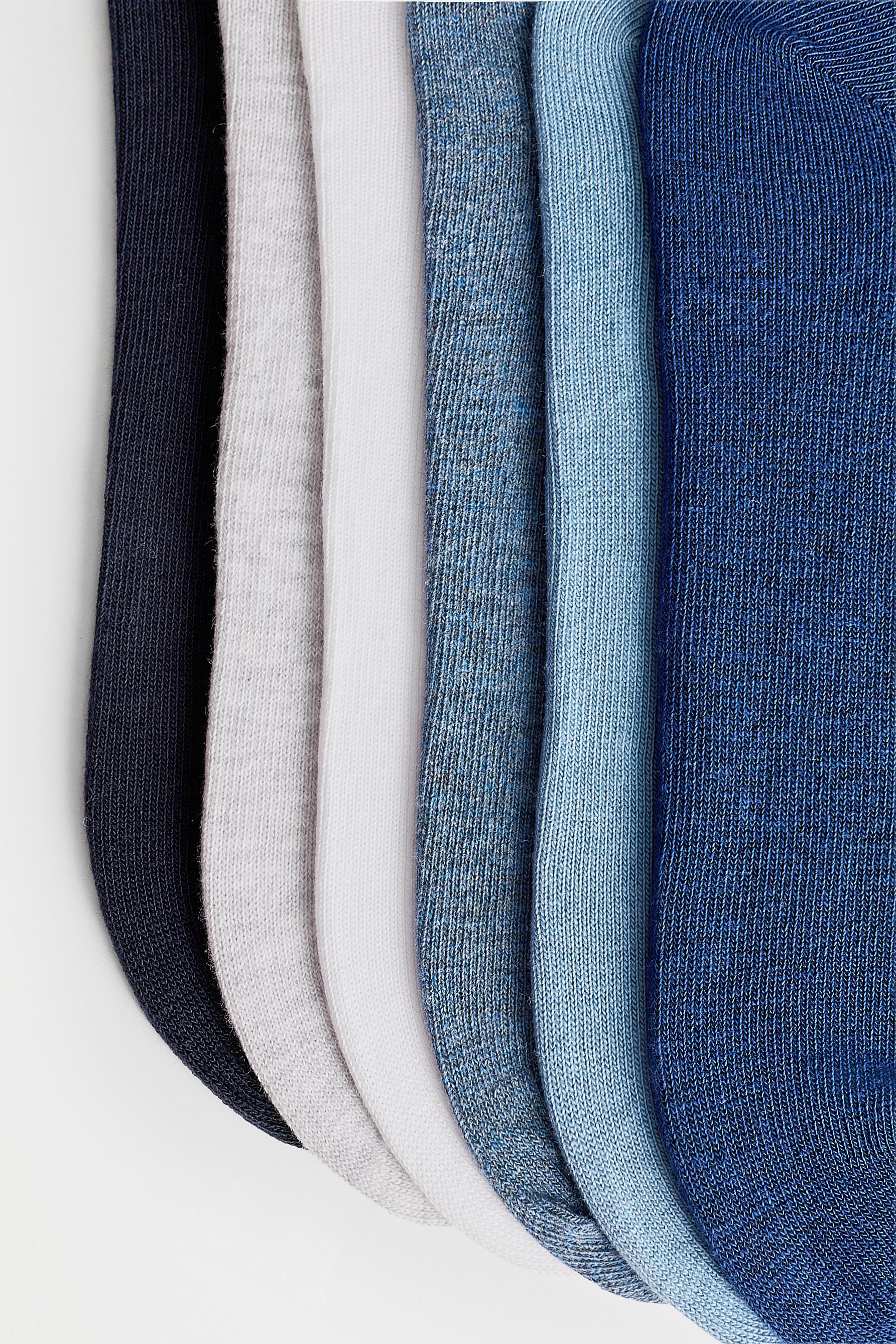 Plain long socks (10-pack) — BLUE/WHITE