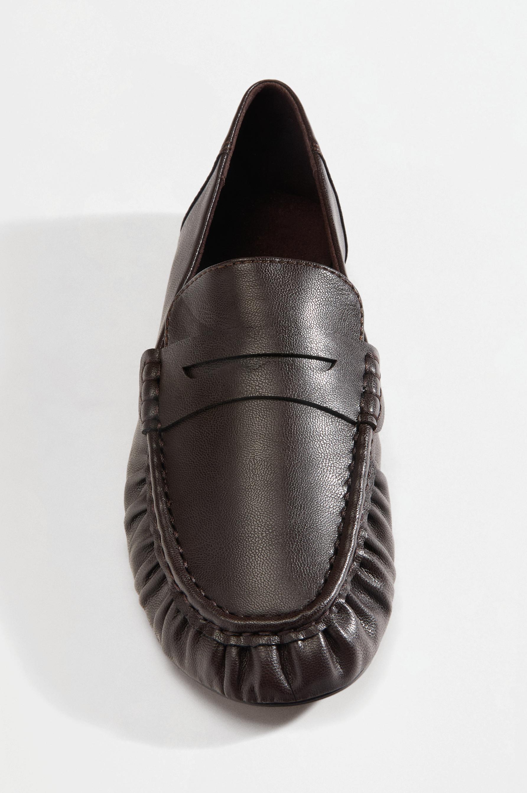 Gathered loafers — BROWN