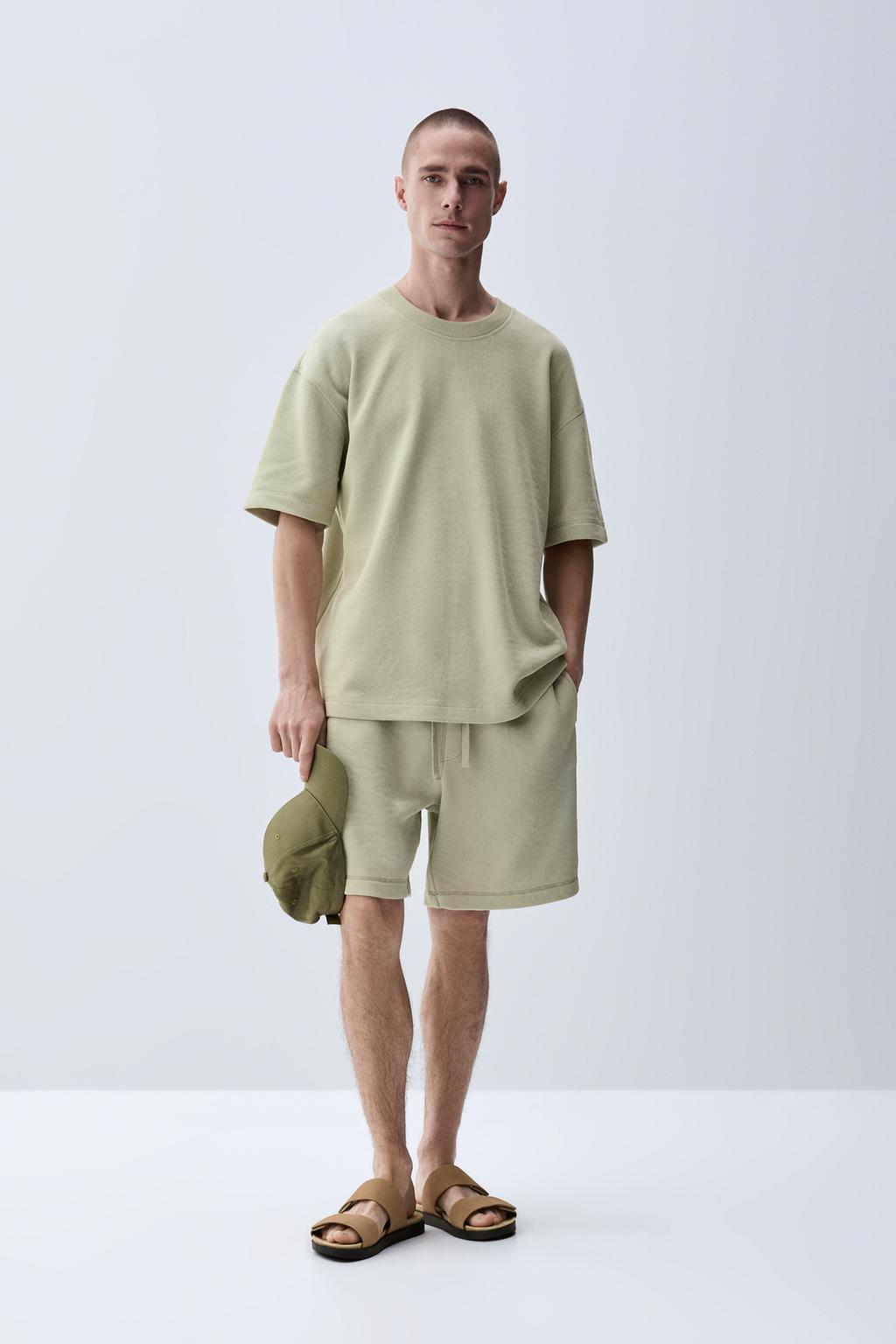 Bias cut Bermuda shorts
