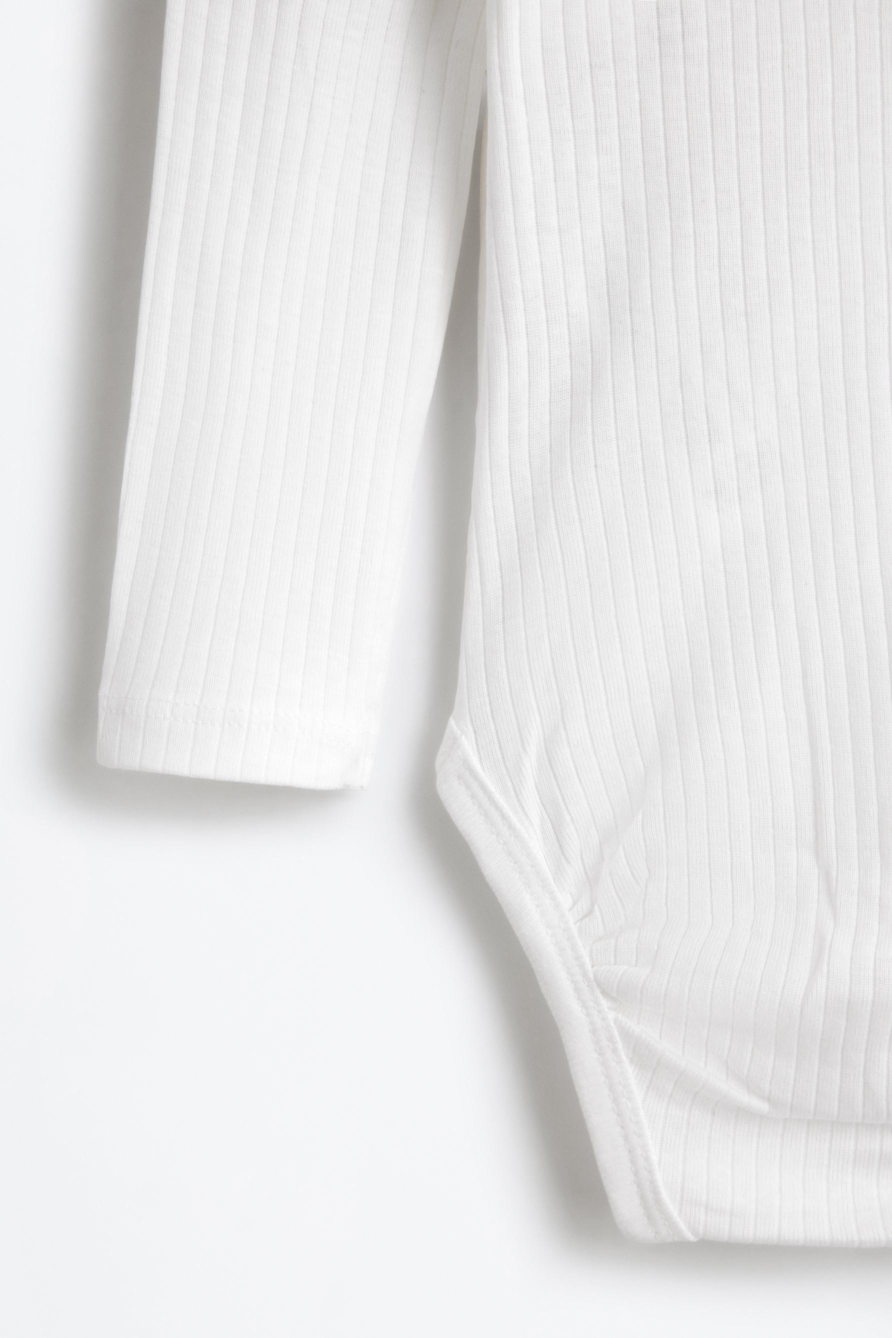 Pack of 2 ribbed kimono bodysuits — WHITE