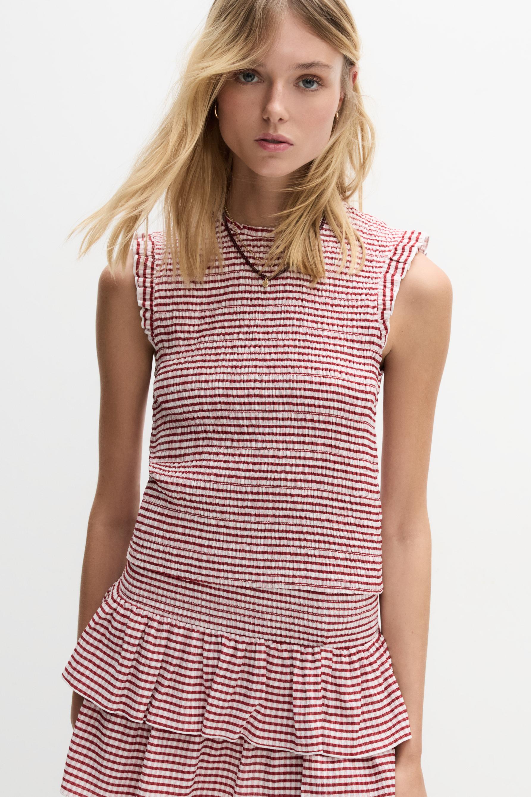 Camiseta textura volantes