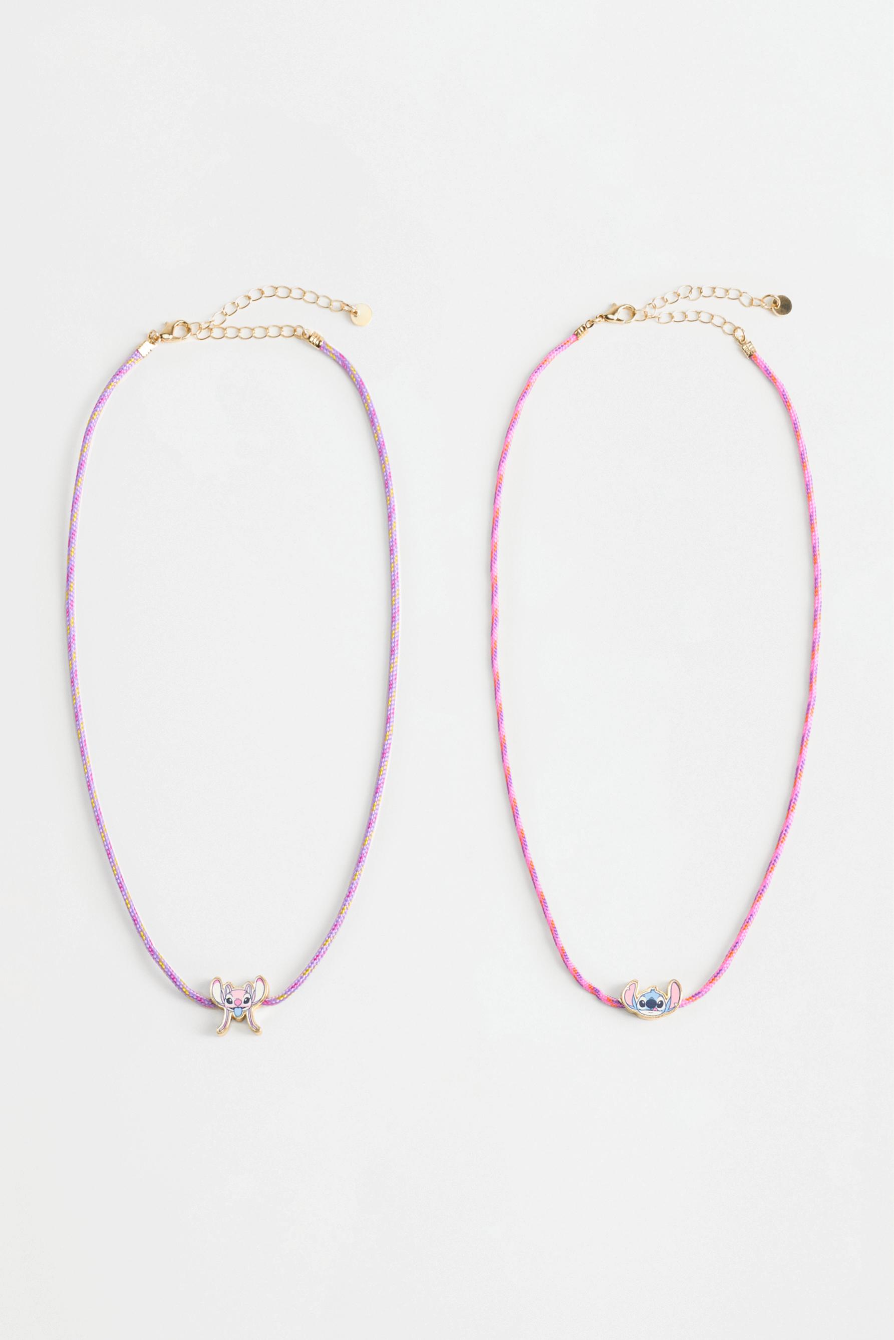 Stitch and Angel ©Disney necklaces (2-pack) — PASTEL PINK