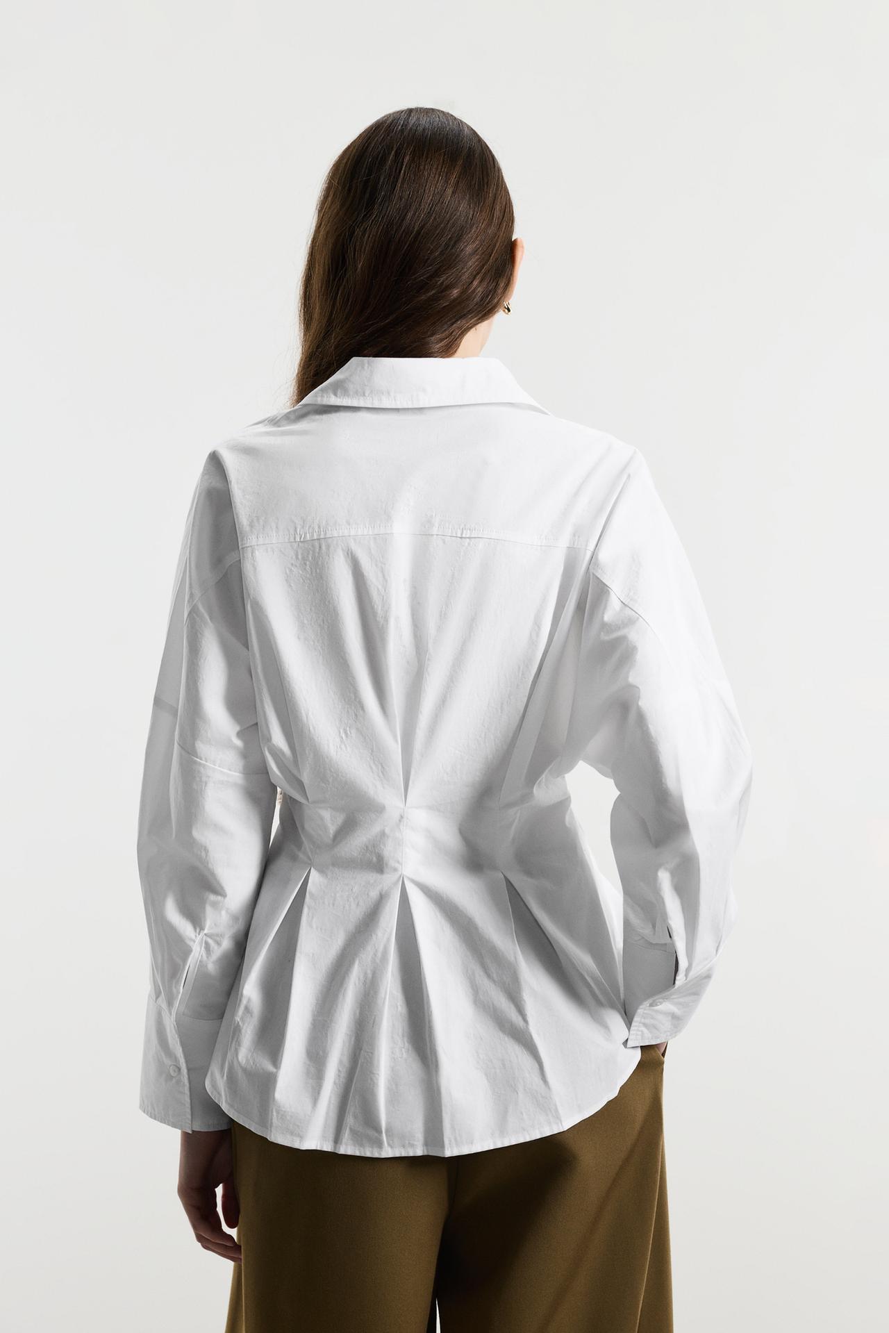 Pleated waist shirt — WHITE
