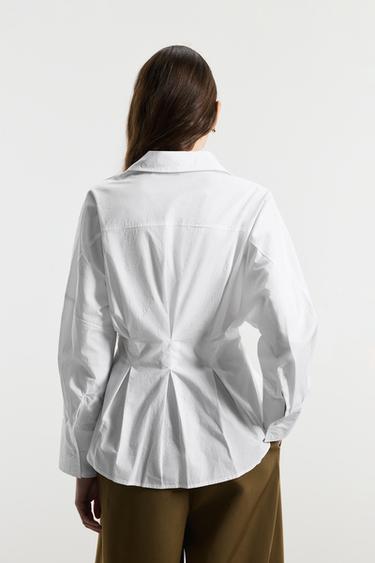 Pleated waist shirt — WHITE 4
