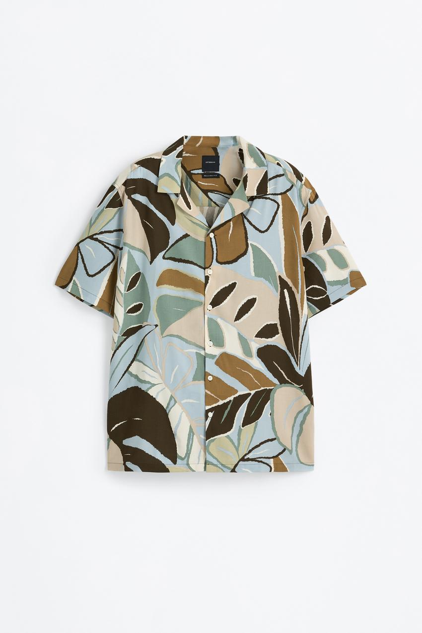 Camiseta Tactica Hombre Militar Camisa ZARA Floral Print Kaki