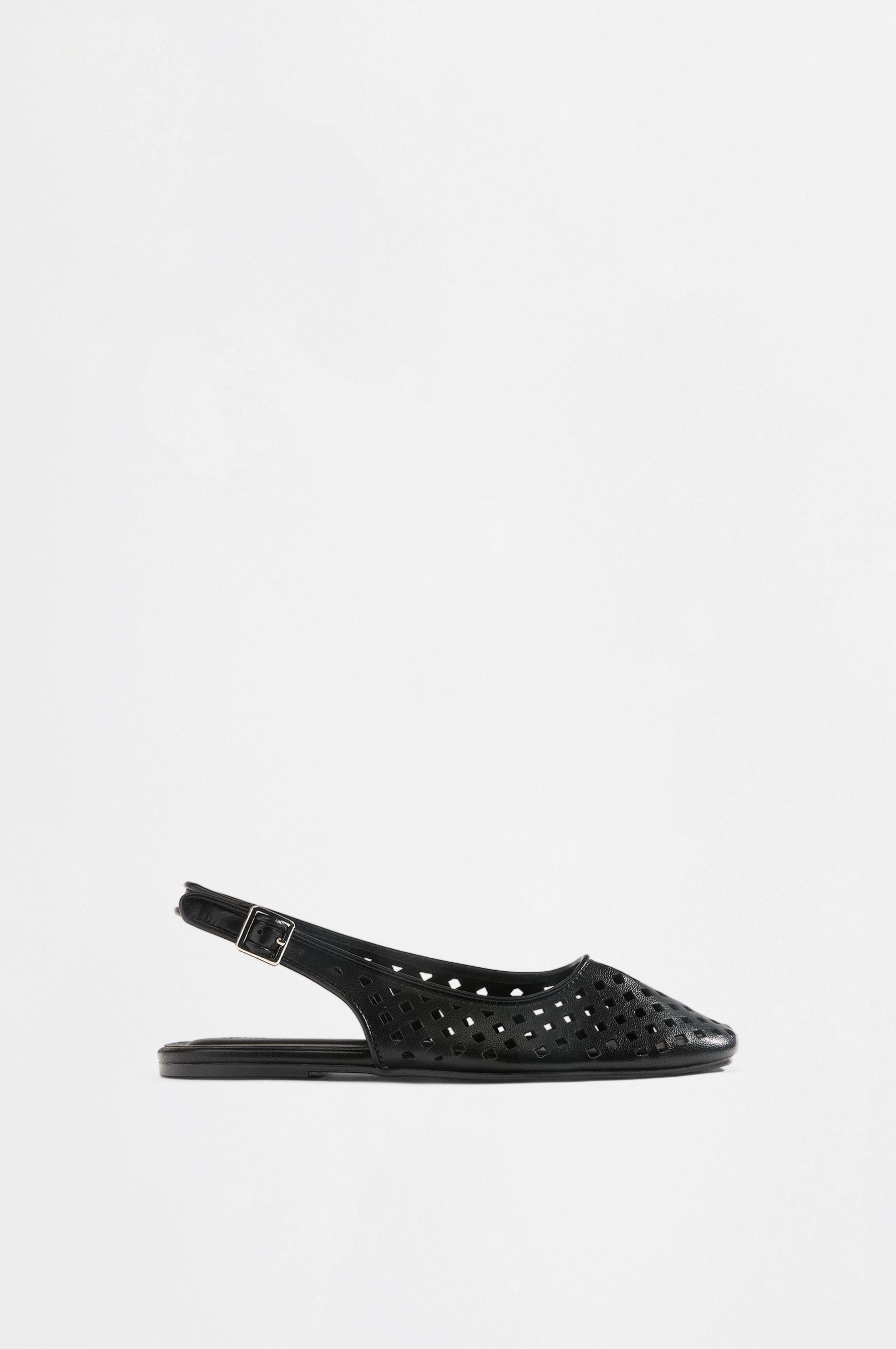 OPENWORK SLINGBACK BALLET FLATS — BLACK