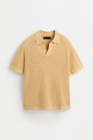 Cutwork knit polo shirt — YELLOW 6