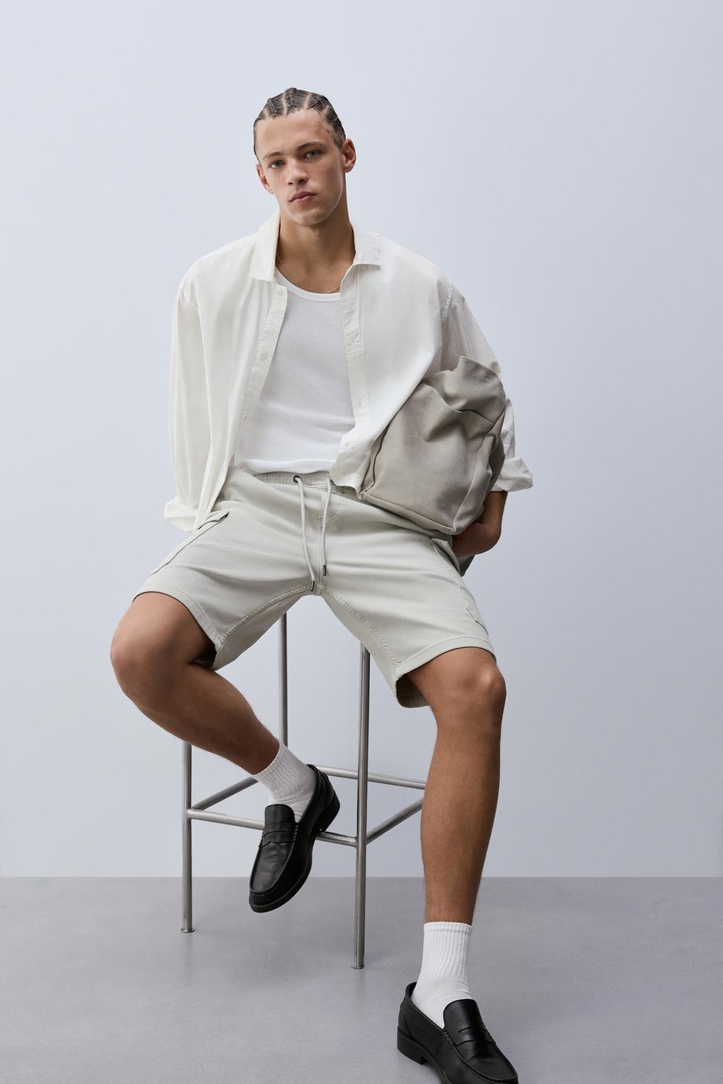 Denim cargo Bermudas