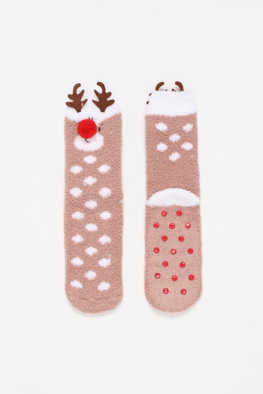 Terry reindeer socks