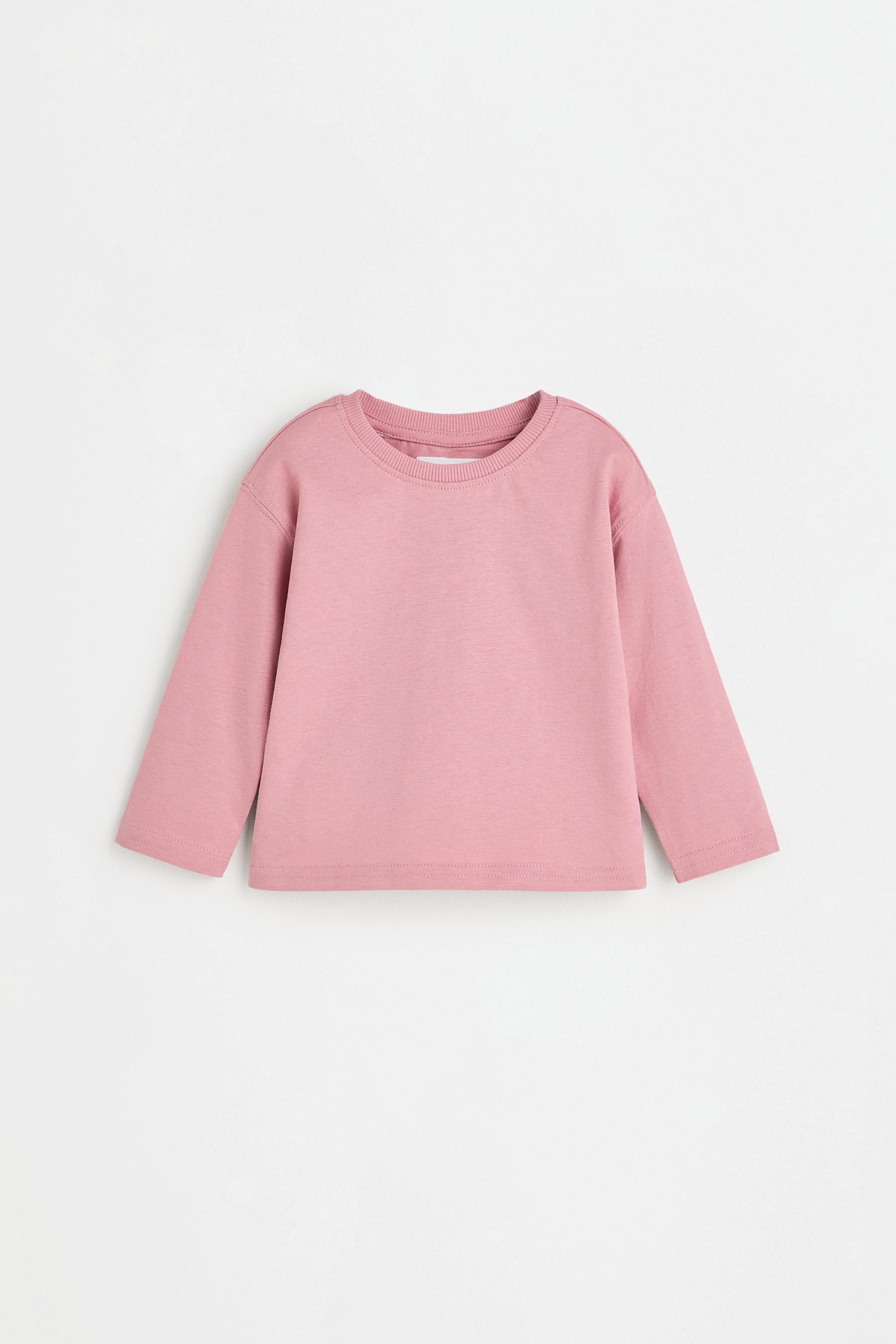 Pack of 4 plain long sleeve T-shirts — DUSTY PINK